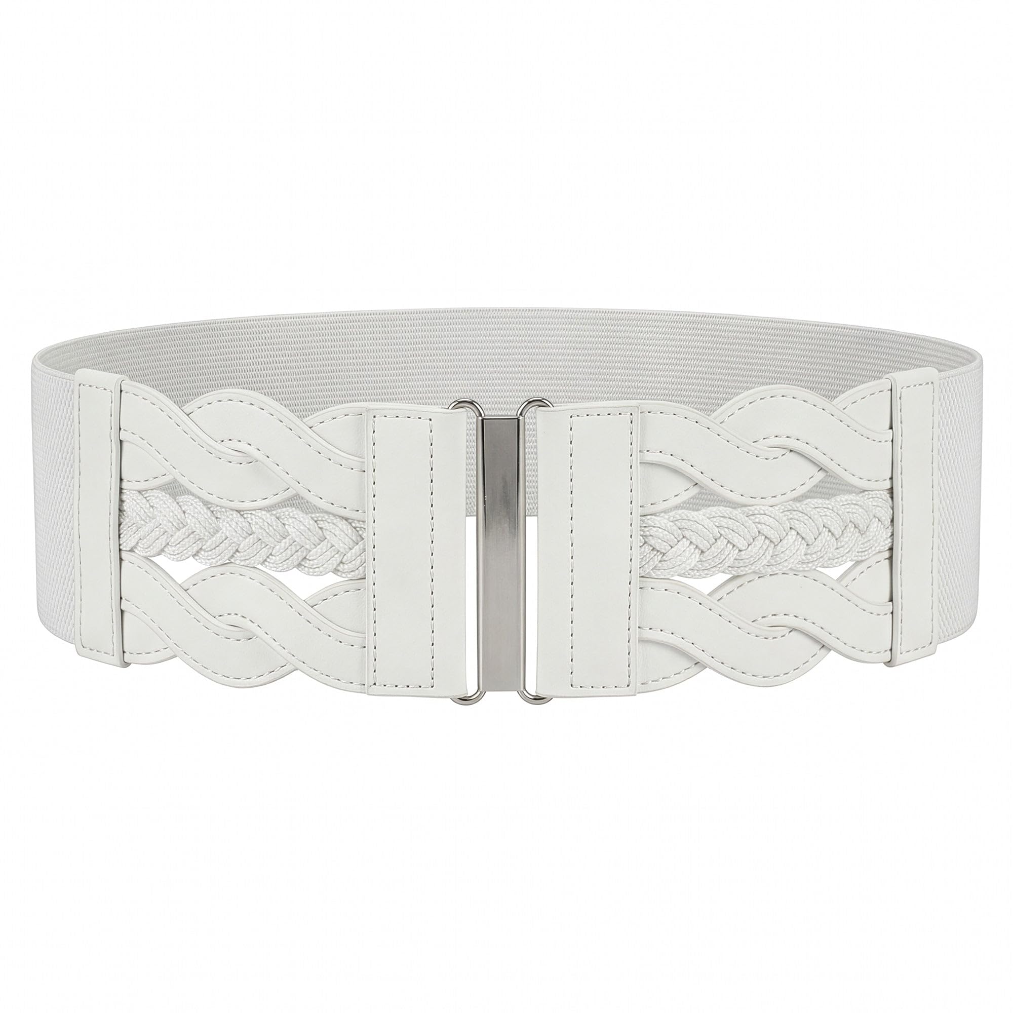BlackButterfly 3 Inch Wide Waspie Elastic Vintage Braided Buckle Waist Belt