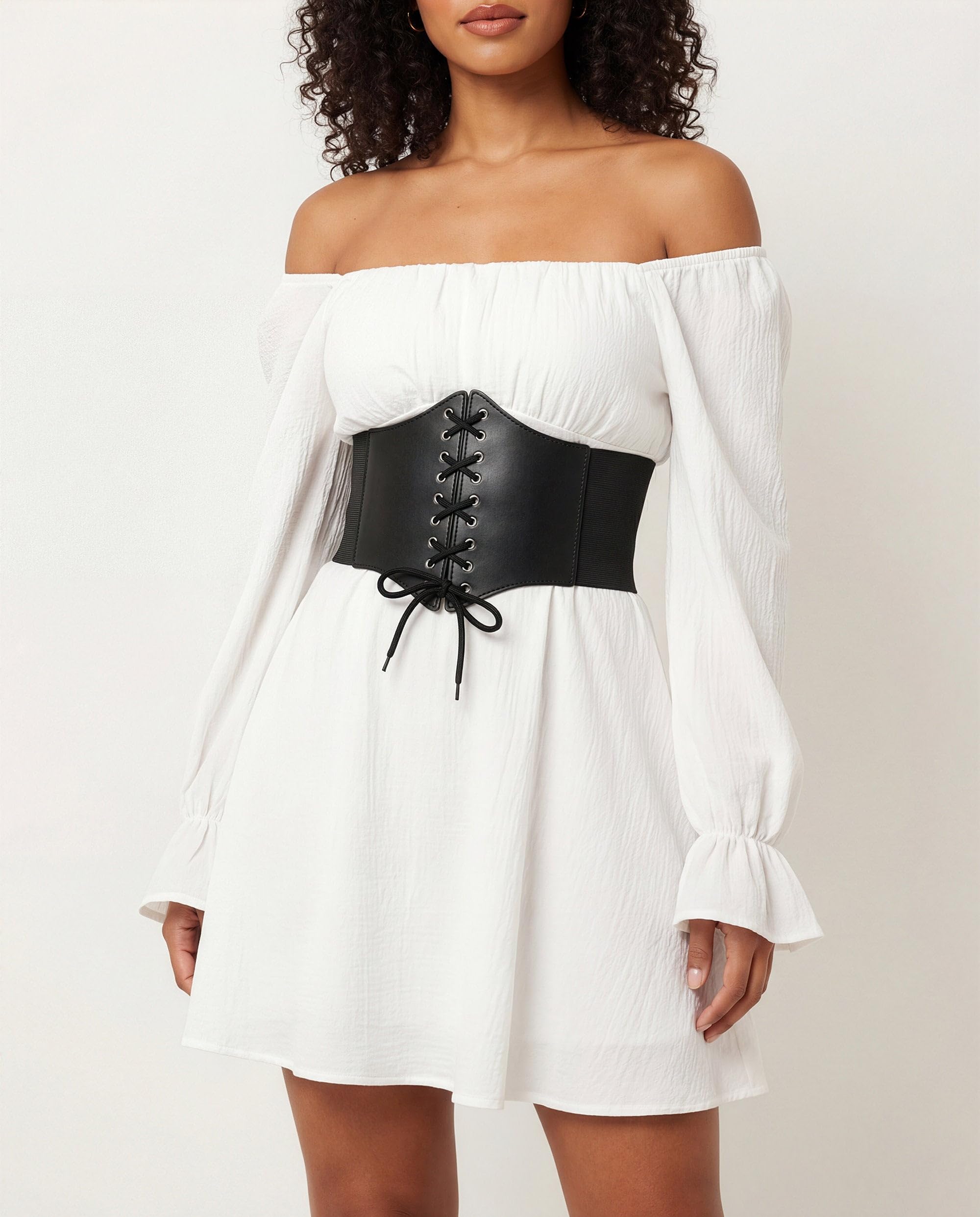 BlackButterfly Elastic Halloween Cosplay Costume Waist Tie-Up Waspie Corset Belt - Image 2