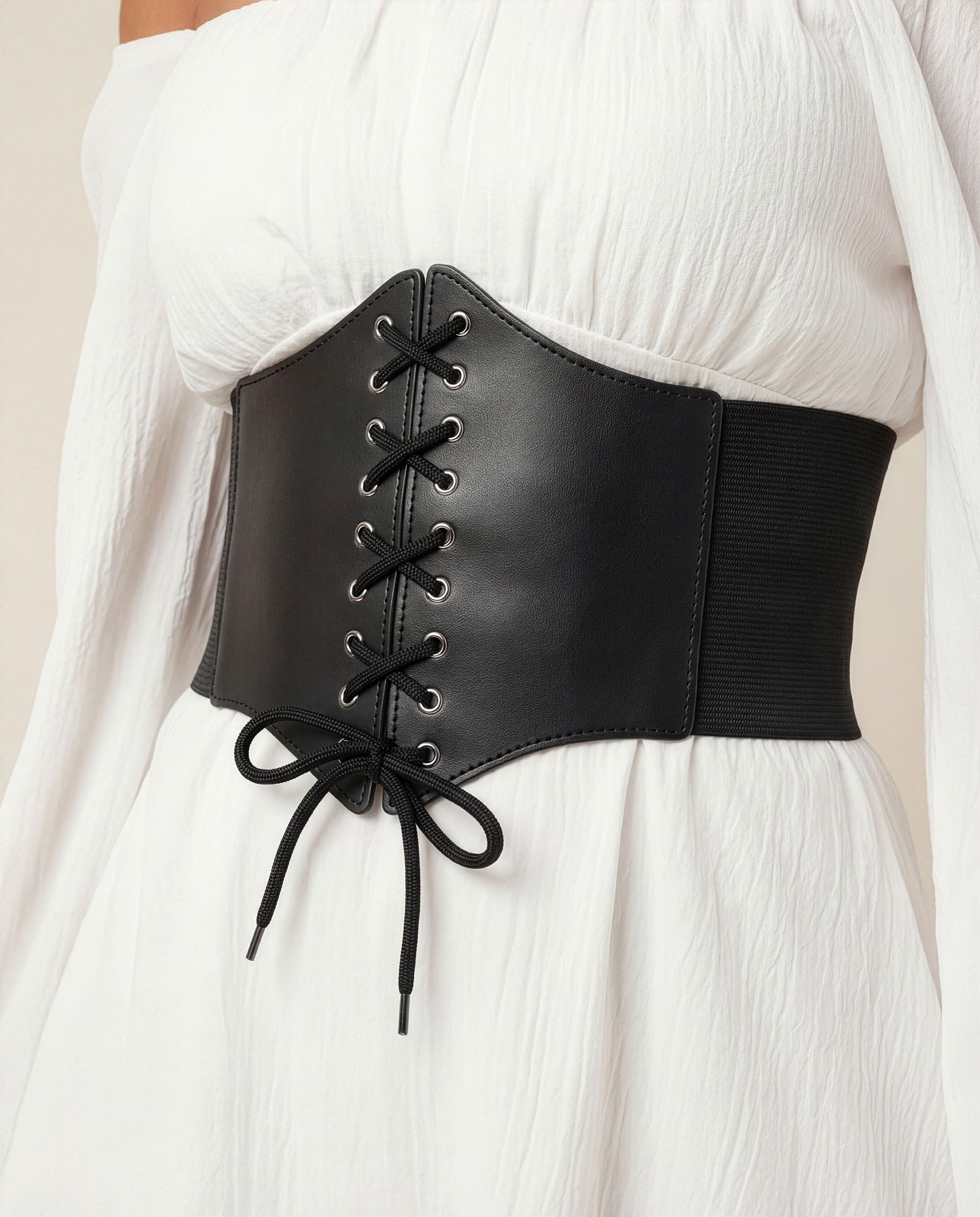 BlackButterfly Elastic Halloween Cosplay Costume Waist Tie-Up Waspie Corset Belt - Image 4