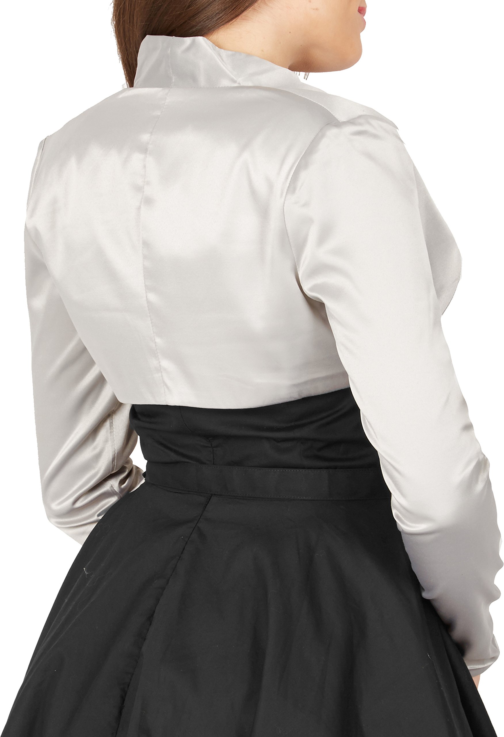 BlackButterfly Formal Satin Long Sleeve Bolero Shrug - Image 3