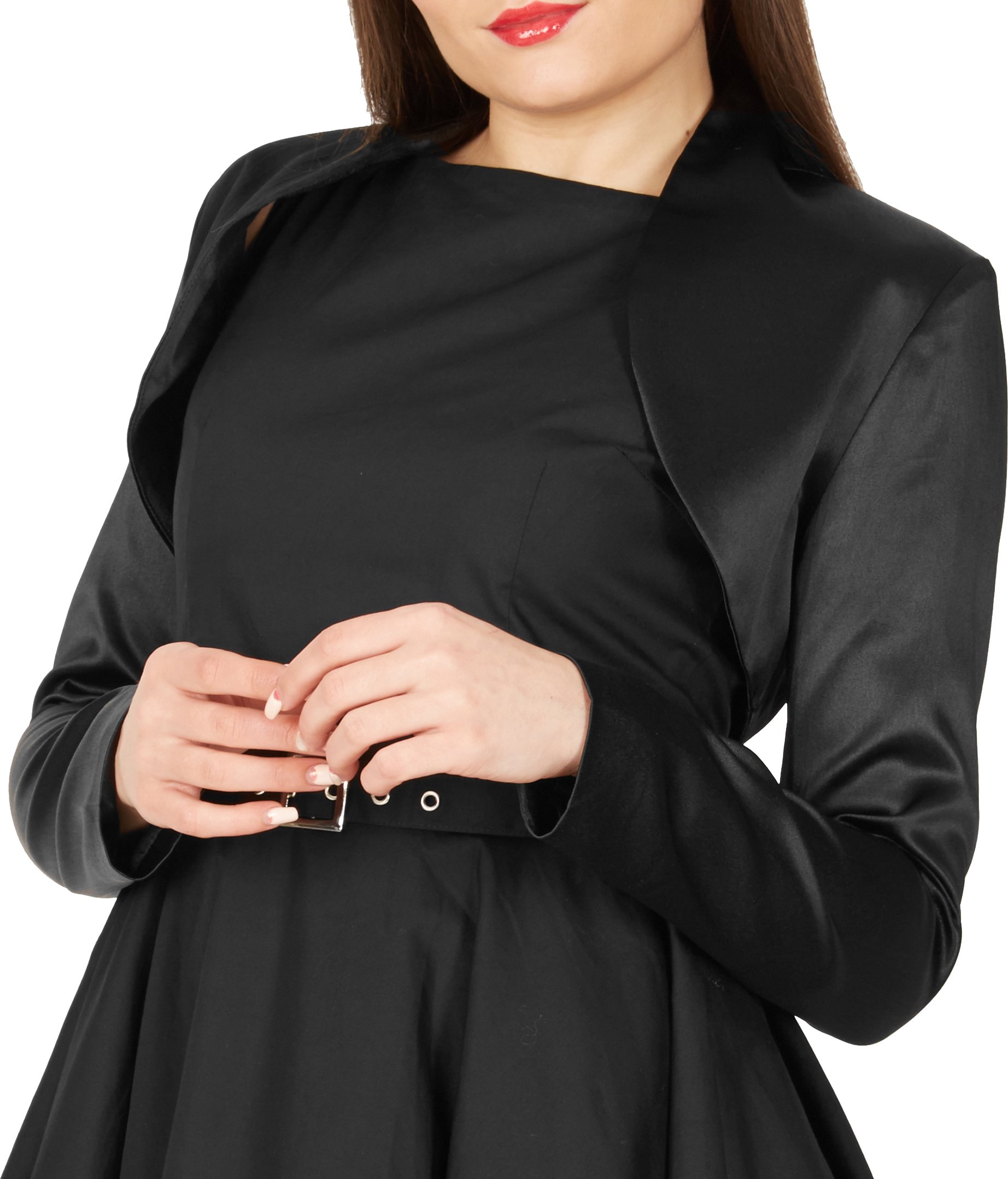 BlackButterfly Formal Satin Long Sleeve Bolero Shrug - Image 5