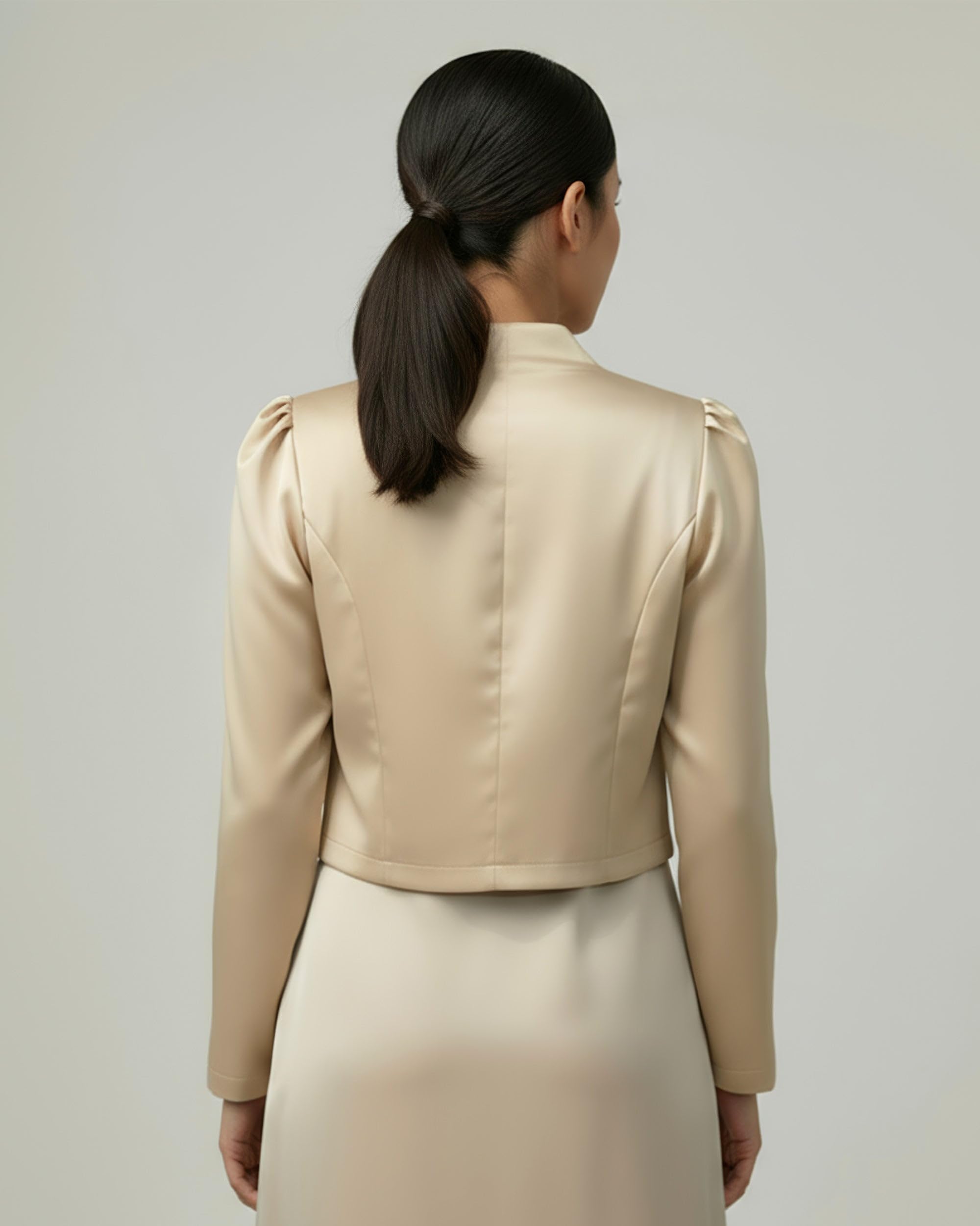 BlackButterfly Formal Satin Long Sleeve Bolero Shrug - Image 3