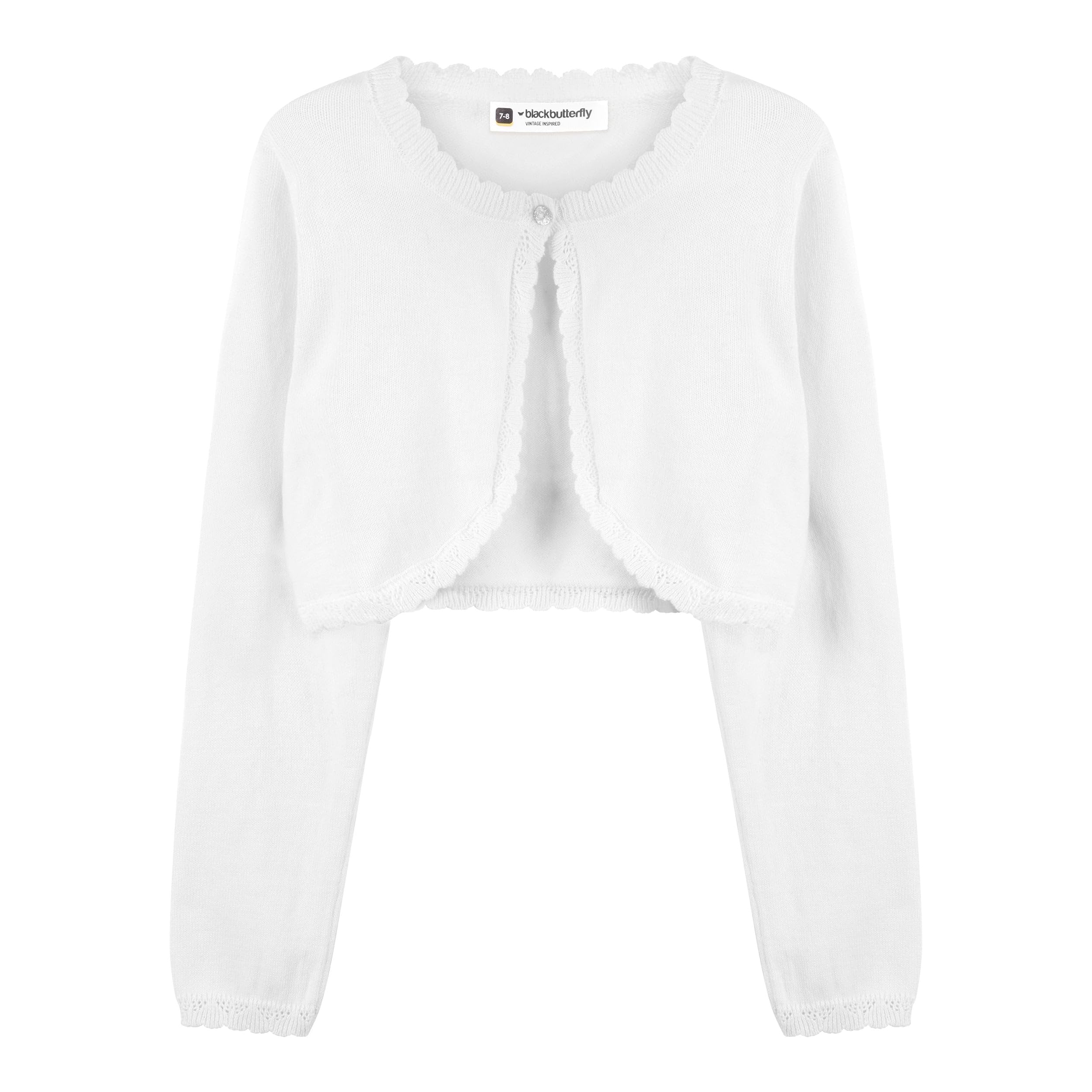 BlackButterfly Girls Long Sleeve Knitted Childrens Kids Bolero Shrug