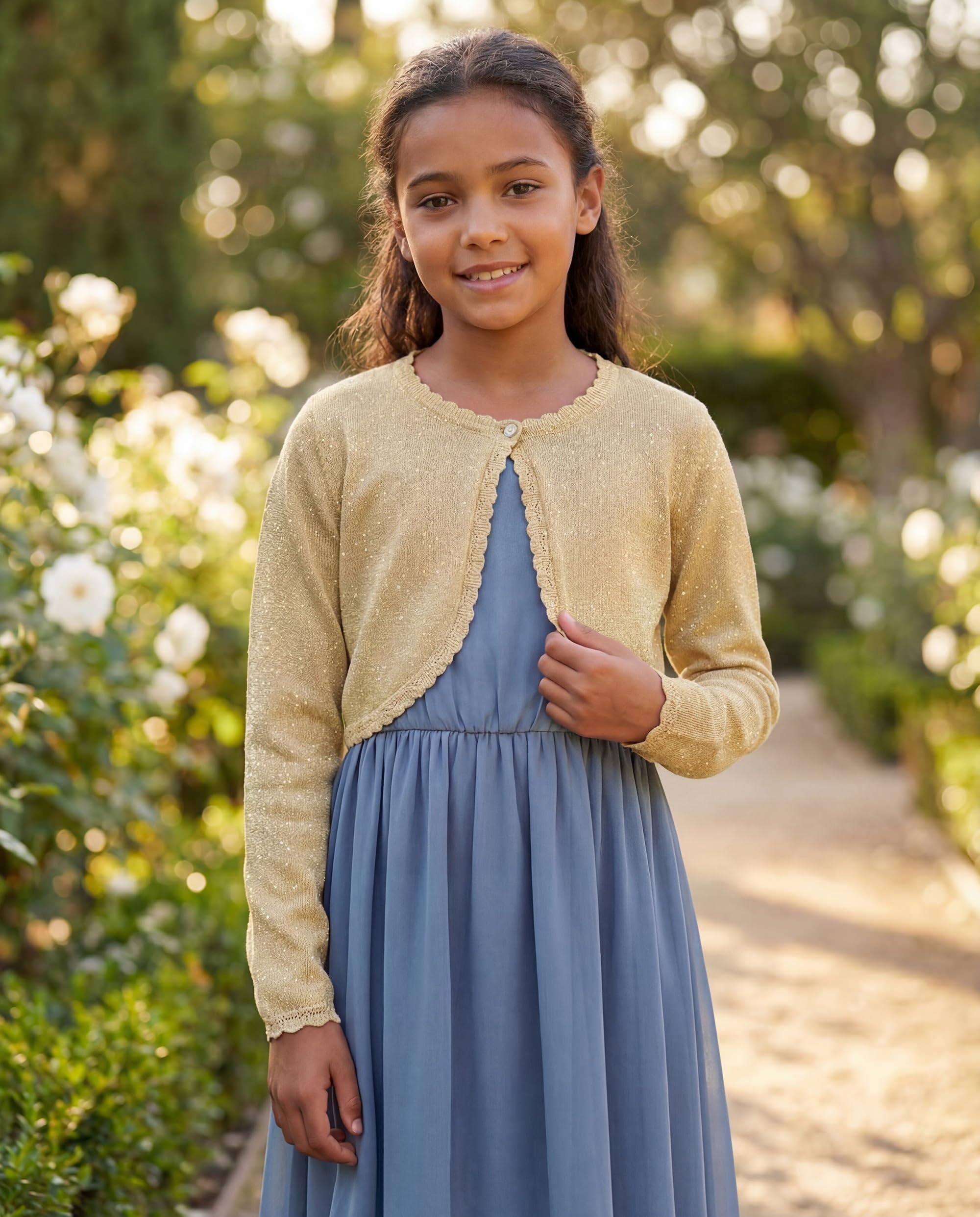 BlackButterfly Girls Long Sleeve Sparkle Cardigan Childrens Kids Bolero Shrug - Image 6