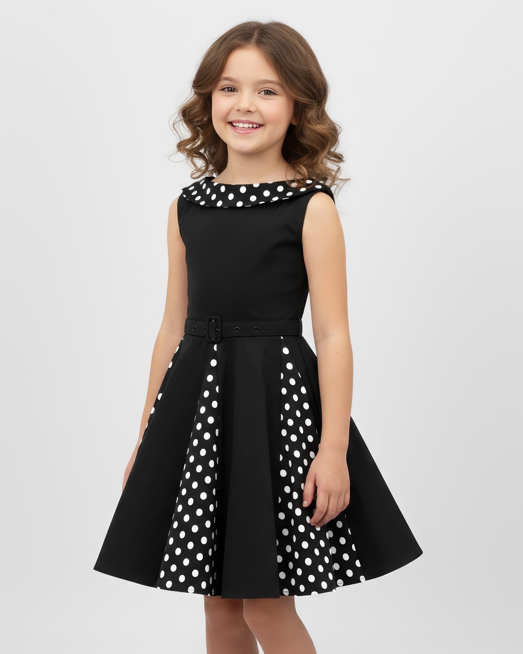 BlackButterfly Kids 'Alexia' Vintage Polka Dot 50's Girls Dress - Image 2