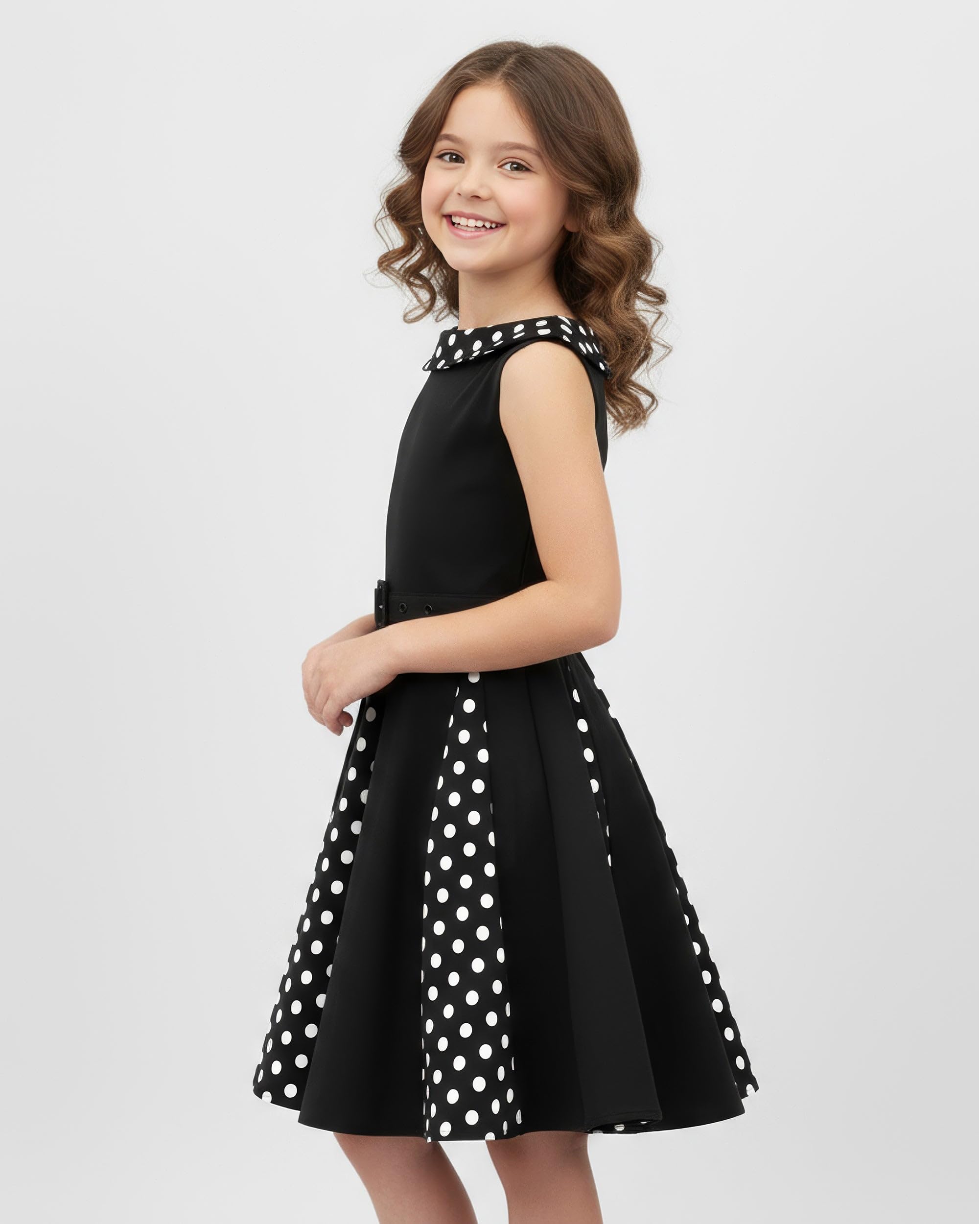 BlackButterfly Kids 'Alexia' Vintage Polka Dot 50's Girls Dress - Image 4