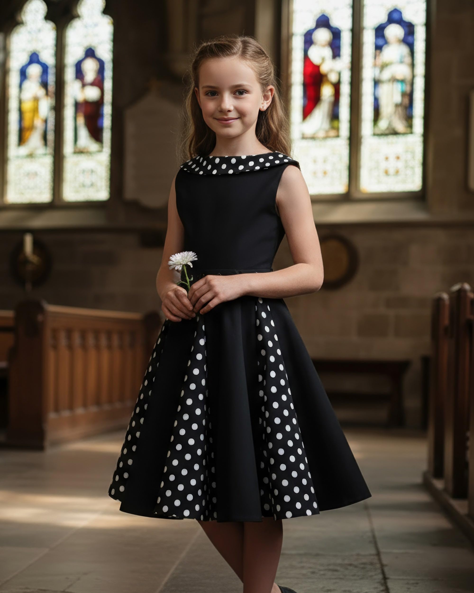 BlackButterfly Kids 'Alexia' Vintage Polka Dot 50's Girls Dress - Image 8