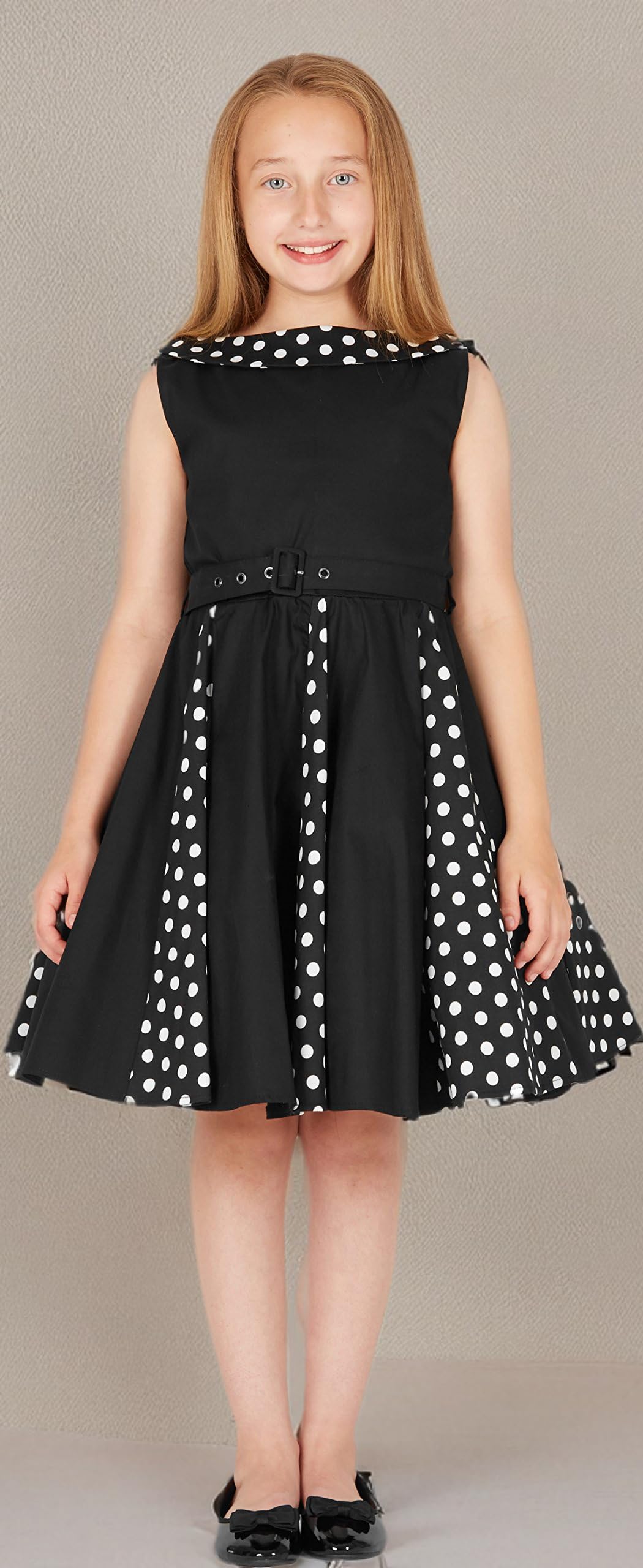 BlackButterfly Kids 'Alexia' Vintage Polka Dot 50's Girls Dress - Image 9