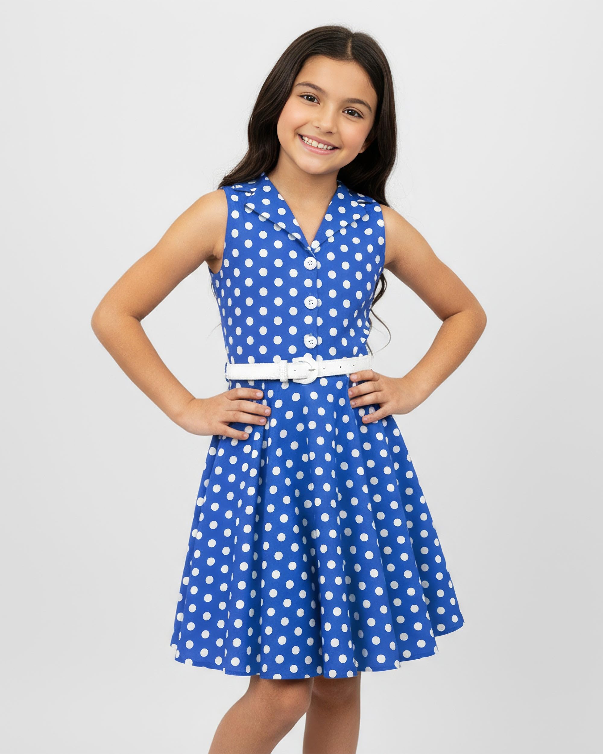 BlackButterfly Kids 'Holly' Vintage Polka Dot 50's Girls Dress - Image 2
