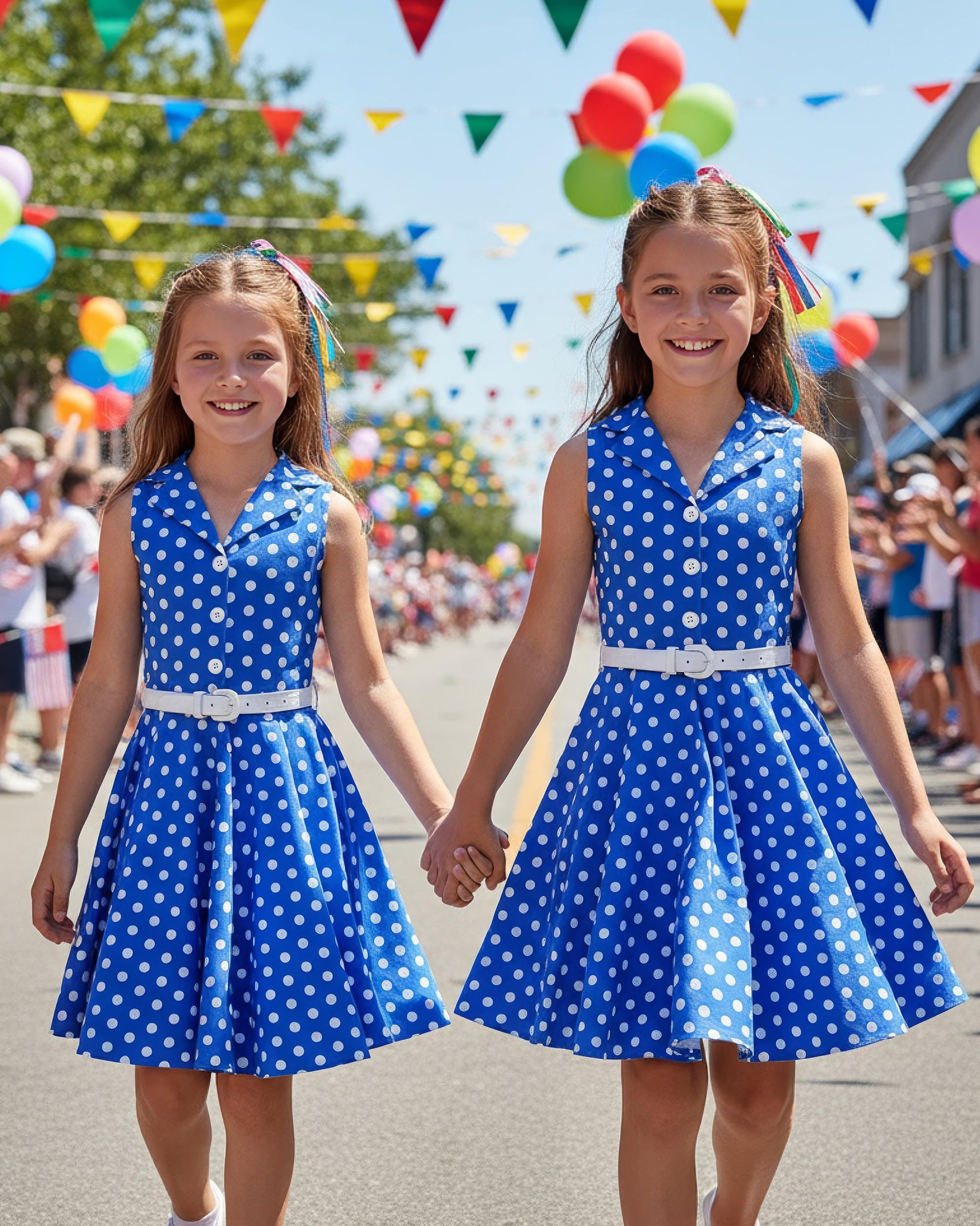 BlackButterfly Kids 'Holly' Vintage Polka Dot 50's Girls Dress - Image 3