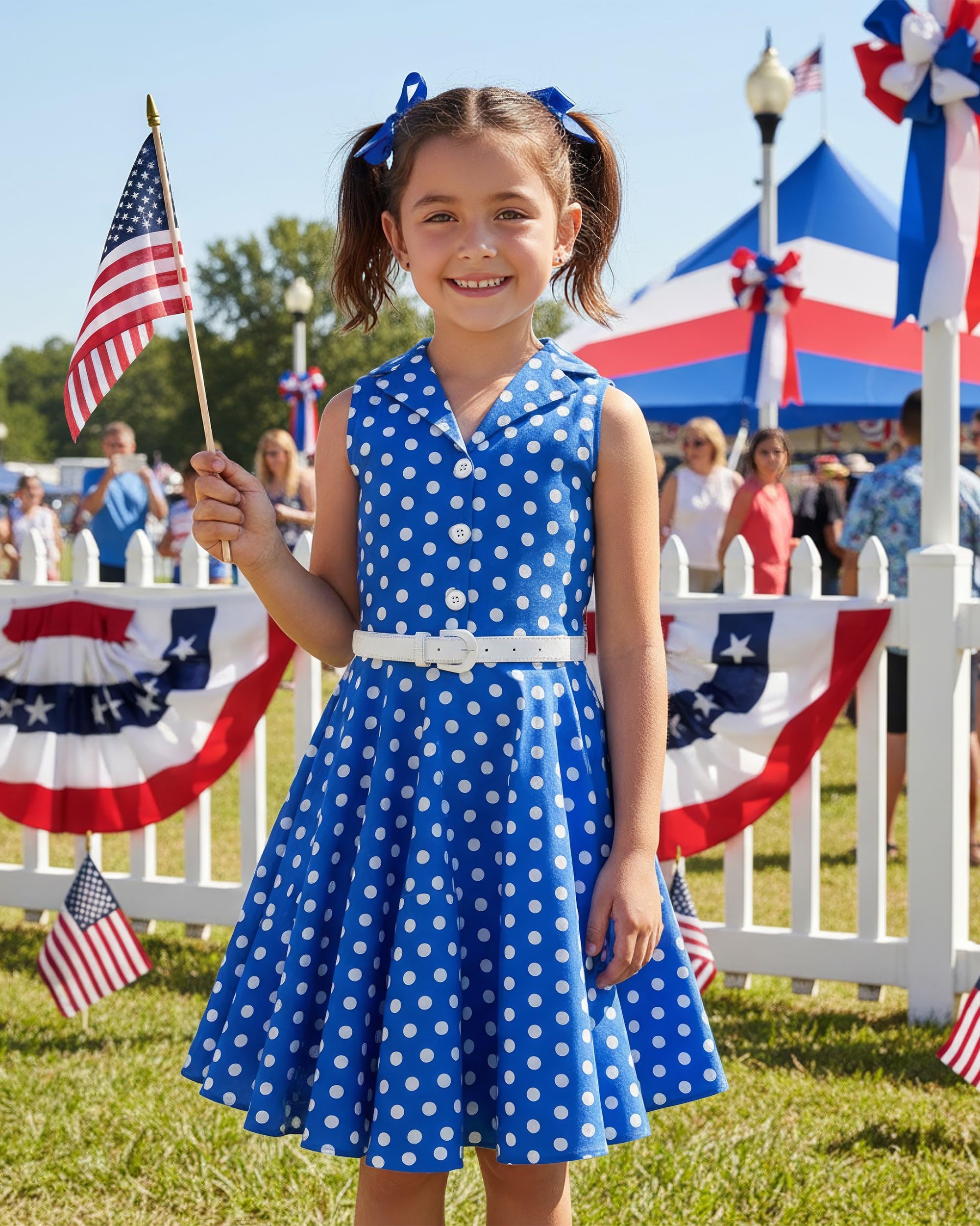 BlackButterfly Kids 'Holly' Vintage Polka Dot 50's Girls Dress - Image 6
