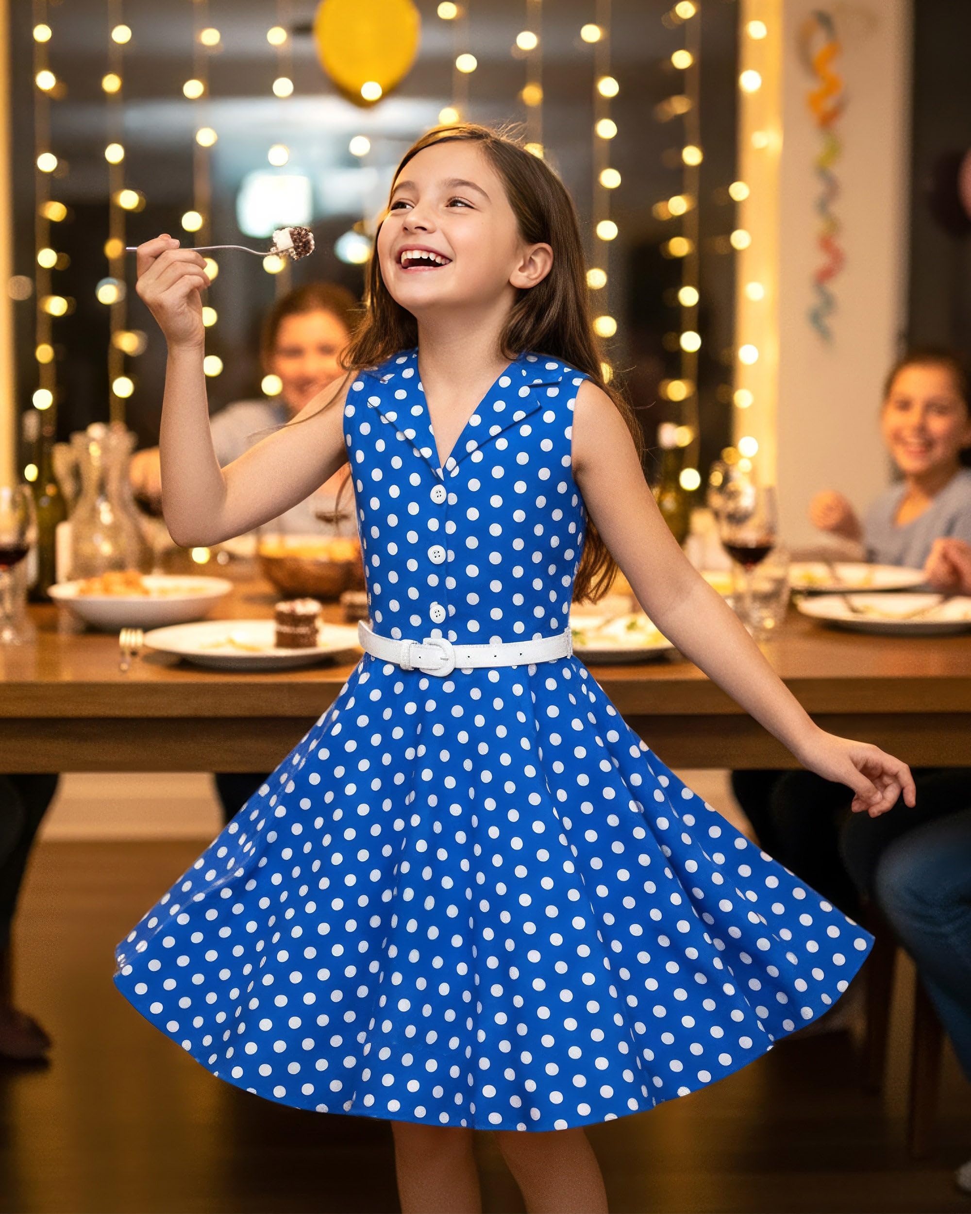 BlackButterfly Kids 'Holly' Vintage Polka Dot 50's Girls Dress - Image 8