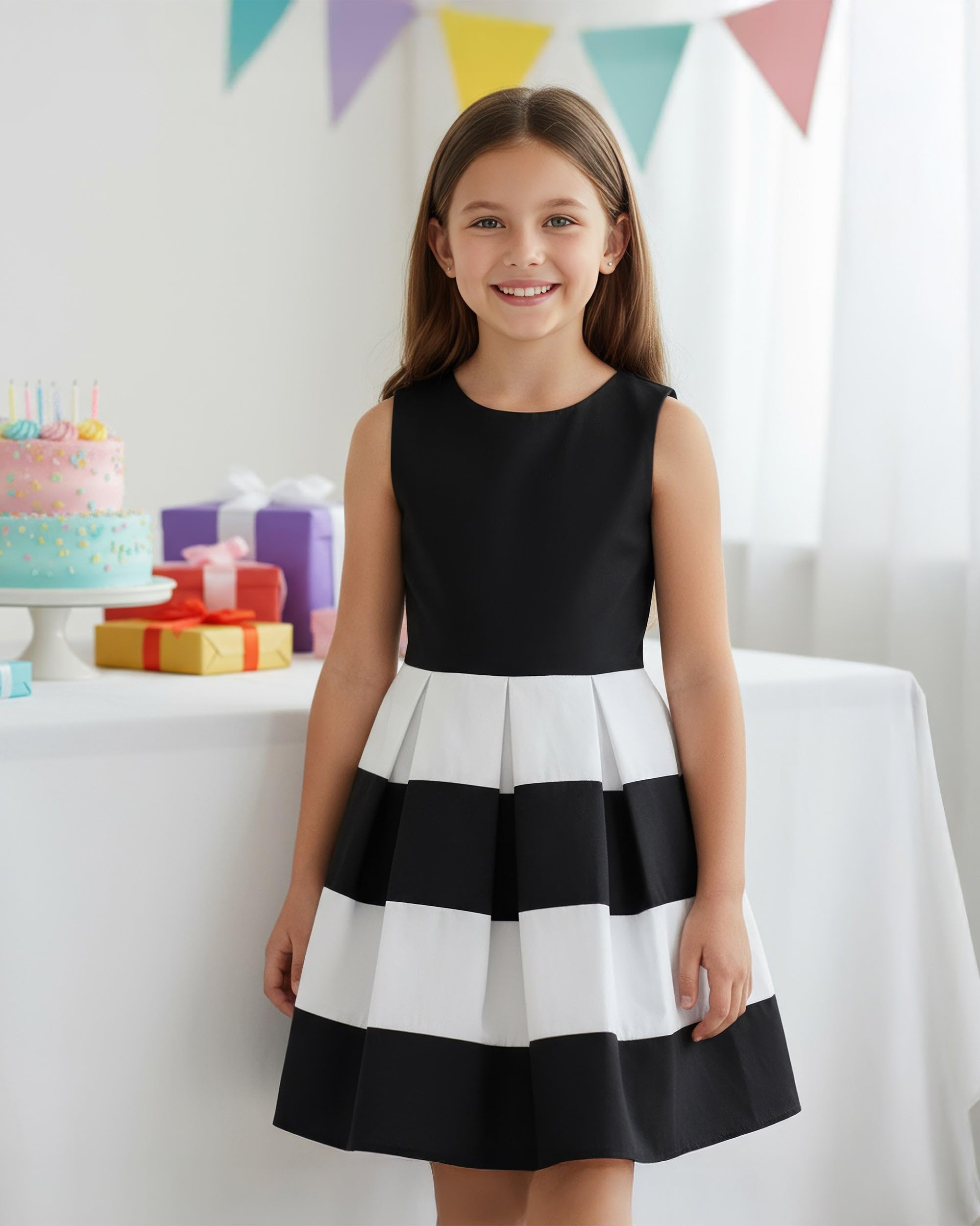 BlackButterfly Kids 'Lilly' Vintage Striped 50's Children's Girls Dress - Image 5