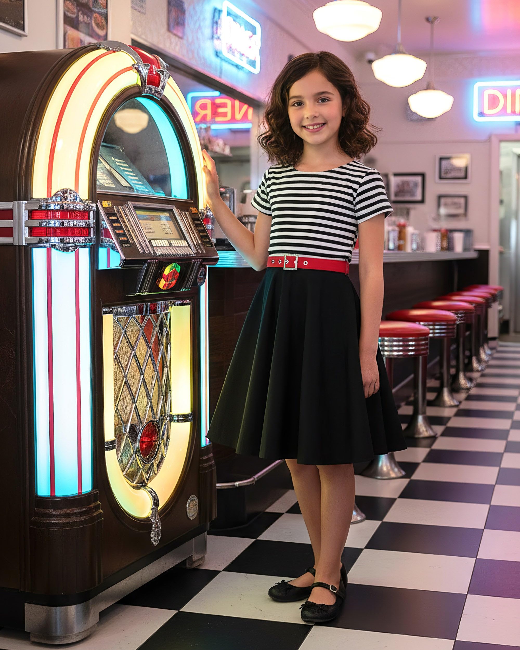 BlackButterfly Kids 'Maria' Vintage Striped Pin Up Dress - Image 3