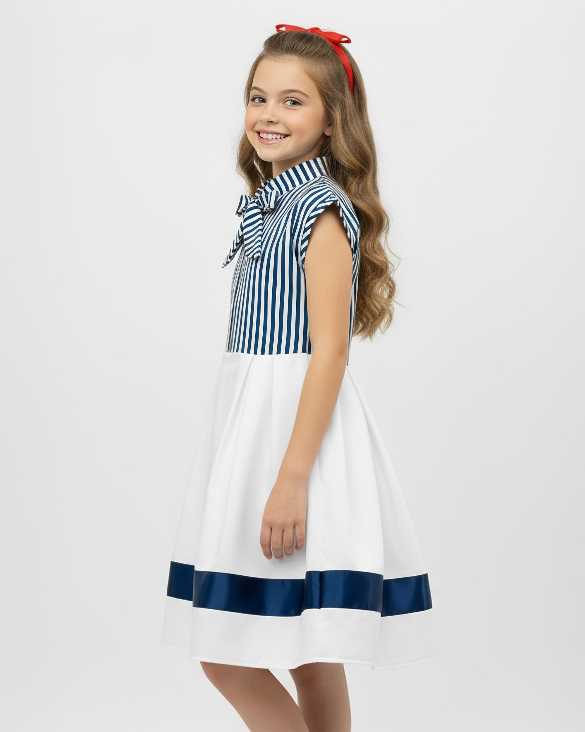 BlackButterfly Kids 'Polly' Vintage Striped Pin Up Dress - Image 4