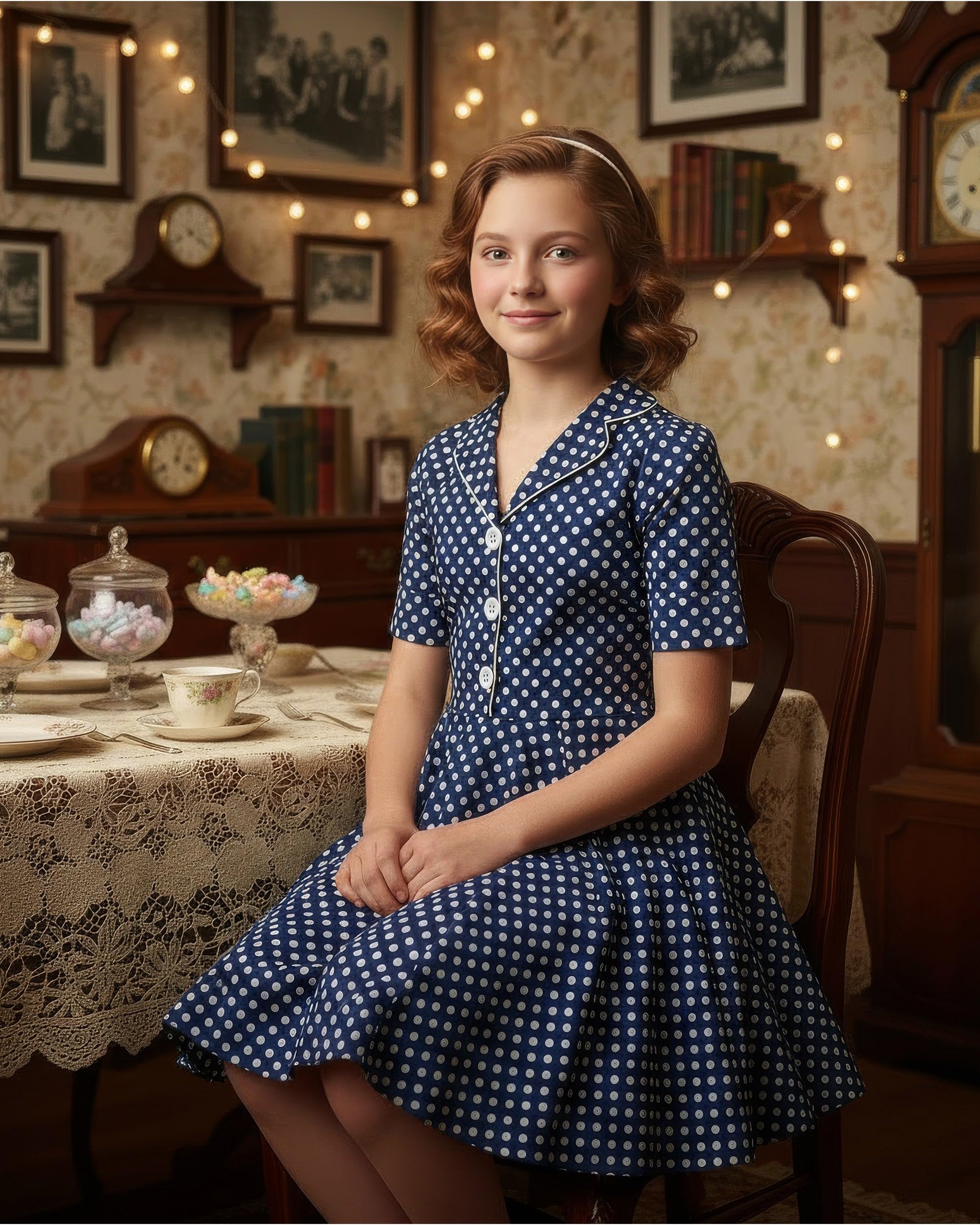 BlackButterfly Kids 'Sabrina' Vintage Polka Dot 50's Girls Dress - Image 3