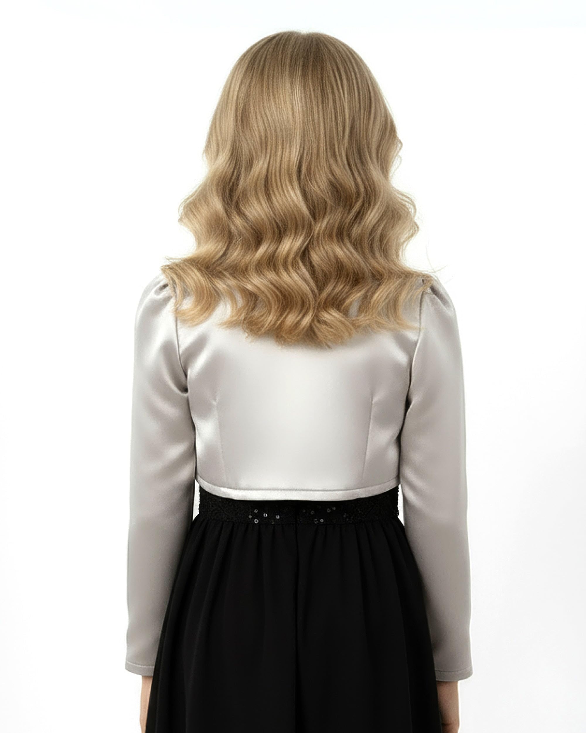 BlackButterfly Kids Satin Long Sleeve Bolero Childrens Girls Shrug - Image 4