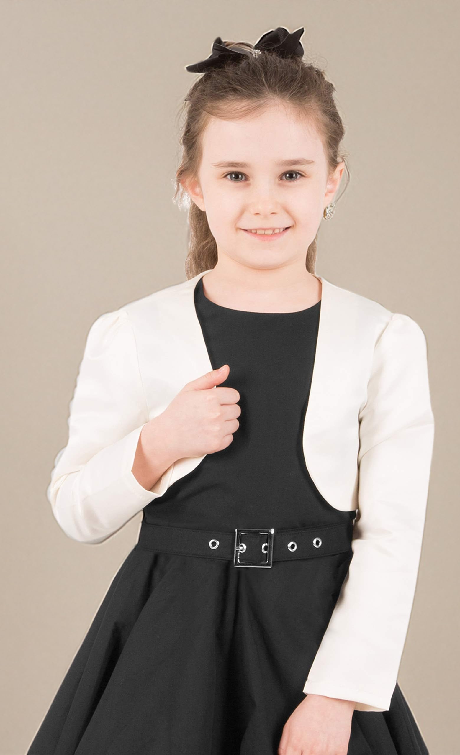 BlackButterfly Kids Satin Long Sleeve Bolero Childrens Girls Shrug - Image 7