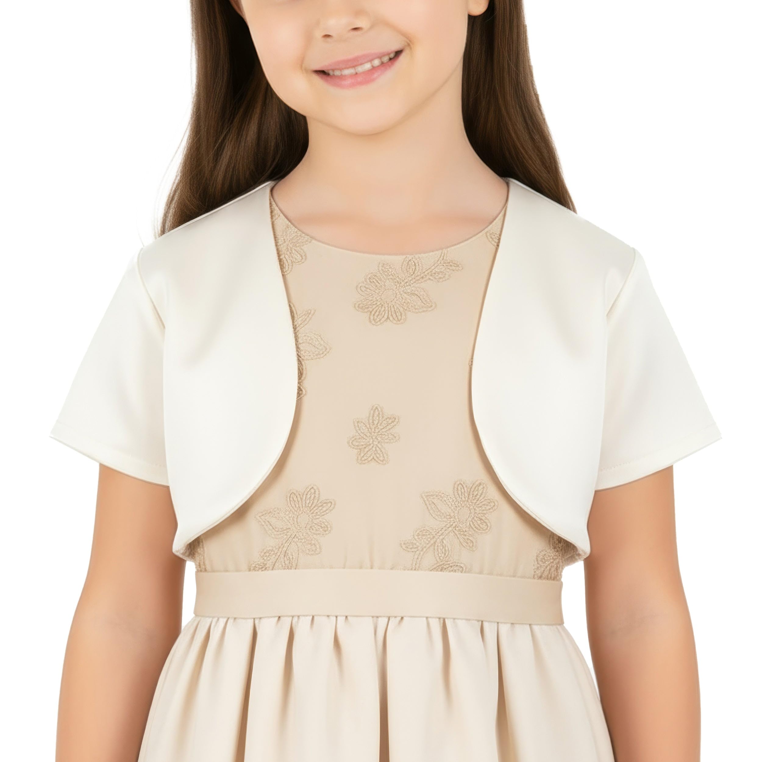 BlackButterfly Kids Satin Short Sleeve Bolero Childrens Girls Shrug
