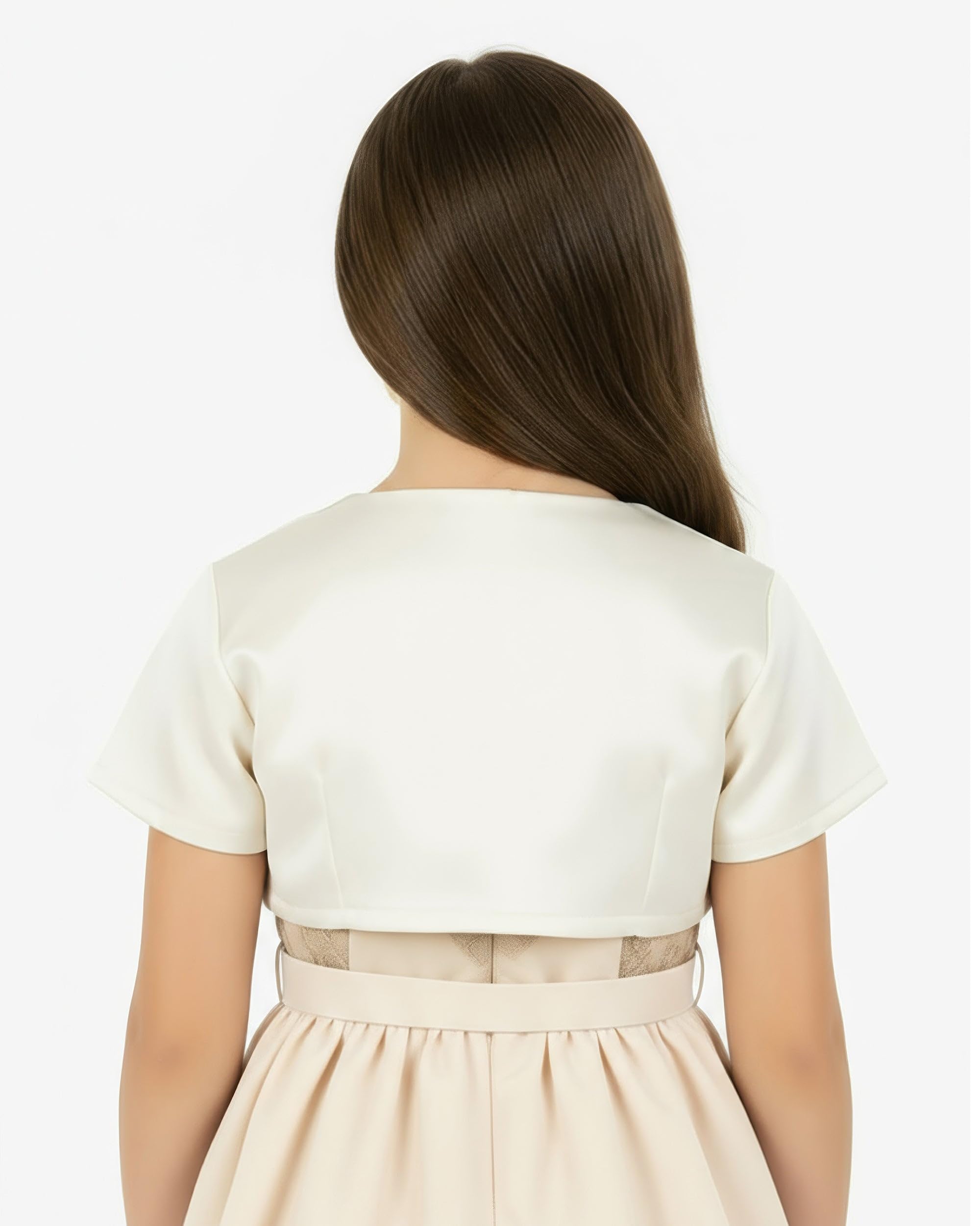 BlackButterfly Kids Satin Short Sleeve Bolero Childrens Girls Shrug - Image 4