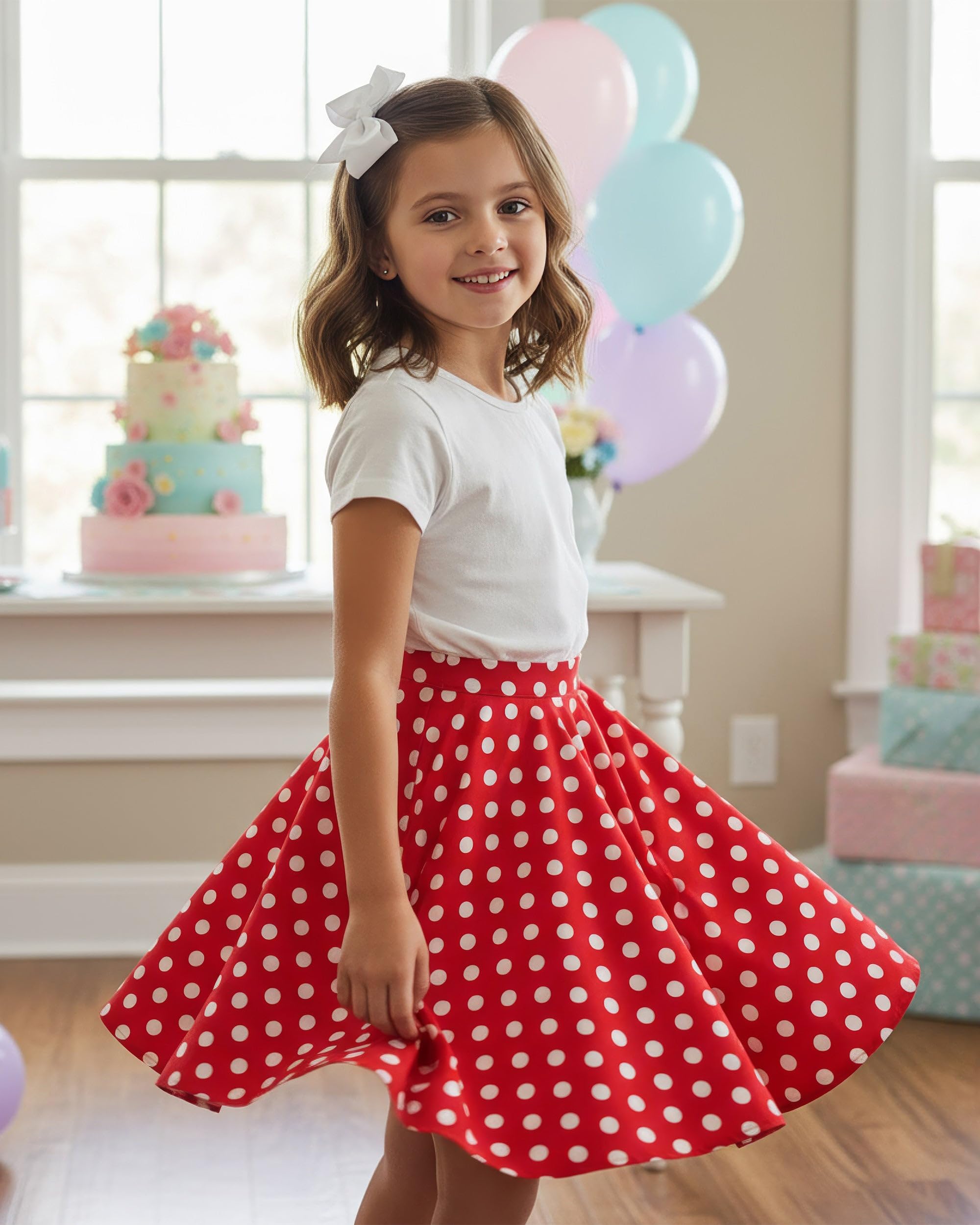 BlackButterfly Kids Vintage 50's Full Circle Girls Swing Skirt - Image 8