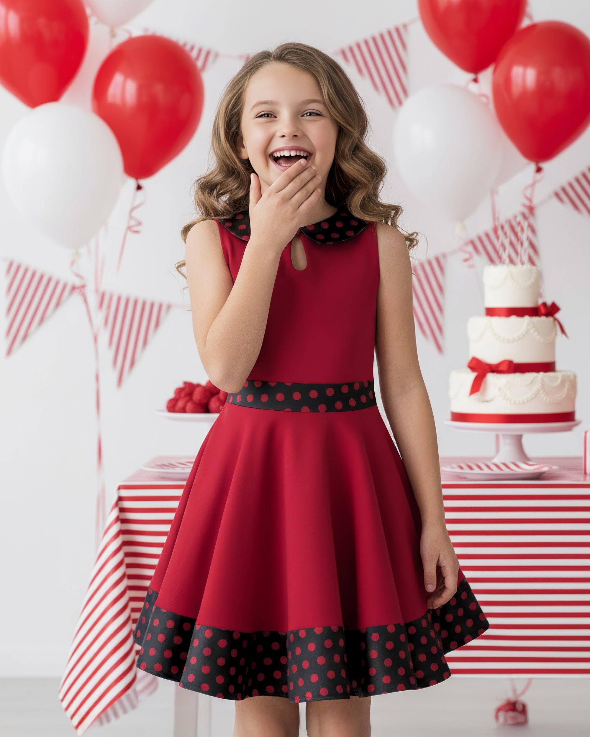 BlackButterfly Kids 'Zoey' Vintage Polka Dot 50's Girls Dress - Image 3