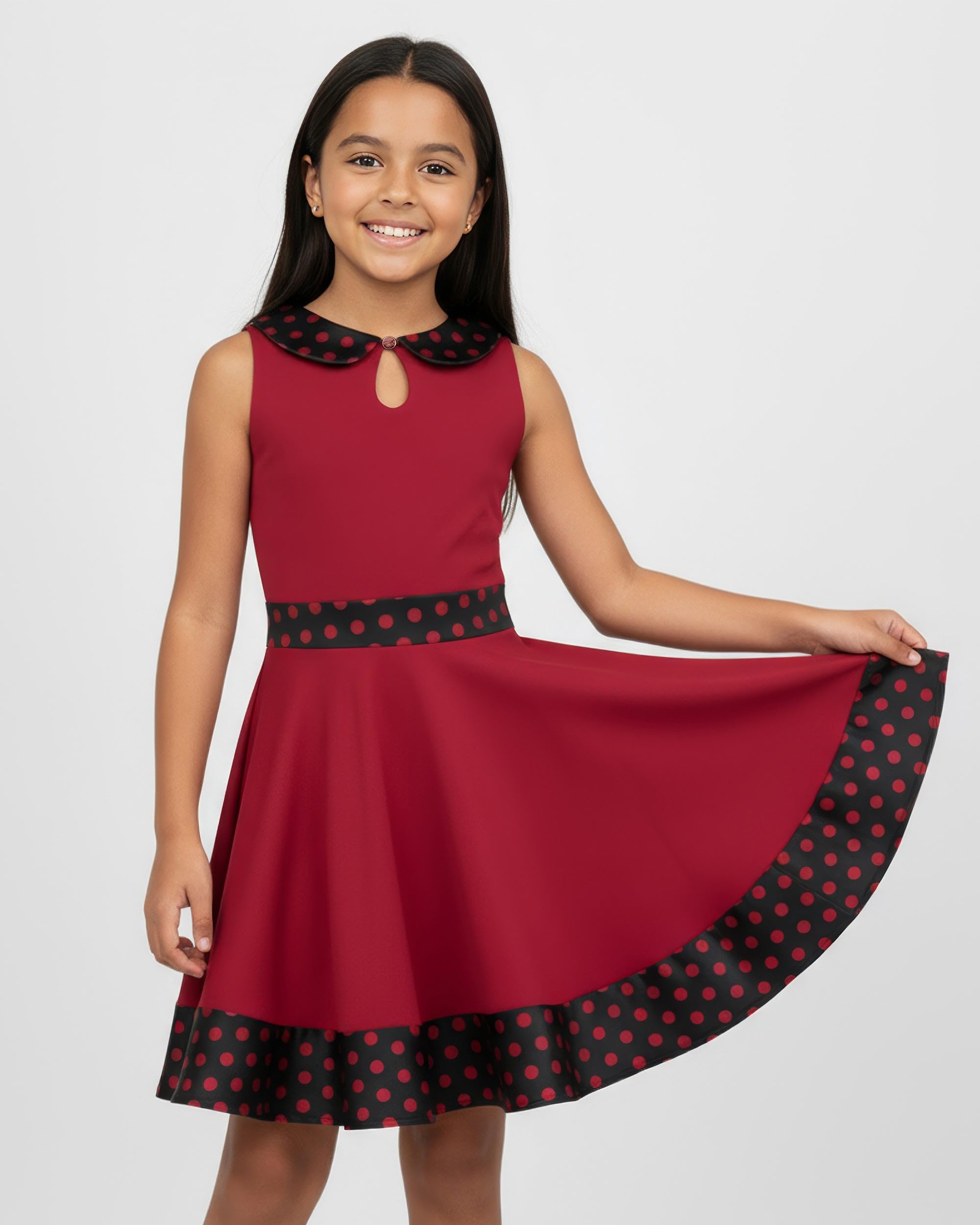 BlackButterfly Kids 'Zoey' Vintage Polka Dot 50's Girls Dress - Image 4