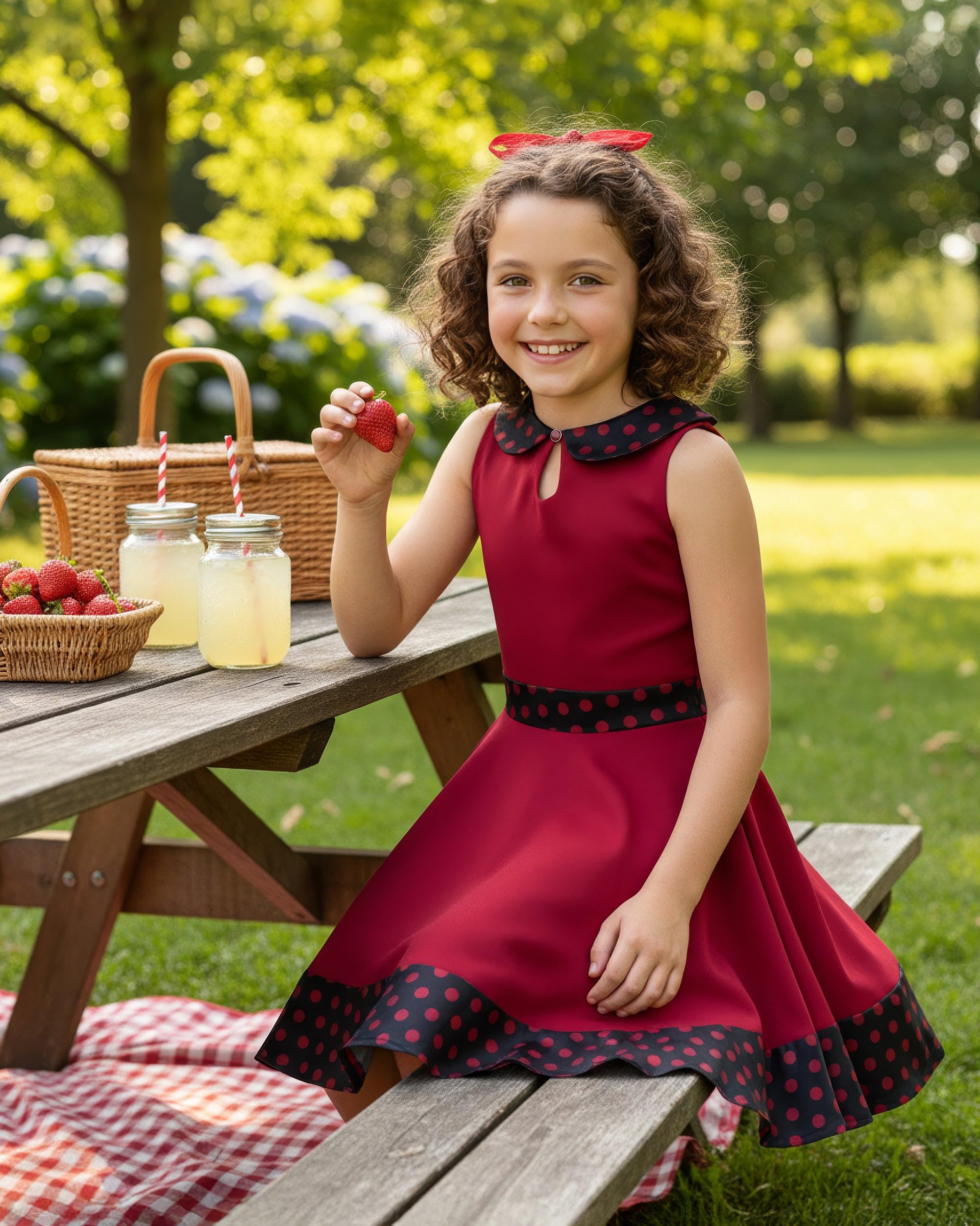 BlackButterfly Kids 'Zoey' Vintage Polka Dot 50's Girls Dress - Image 6