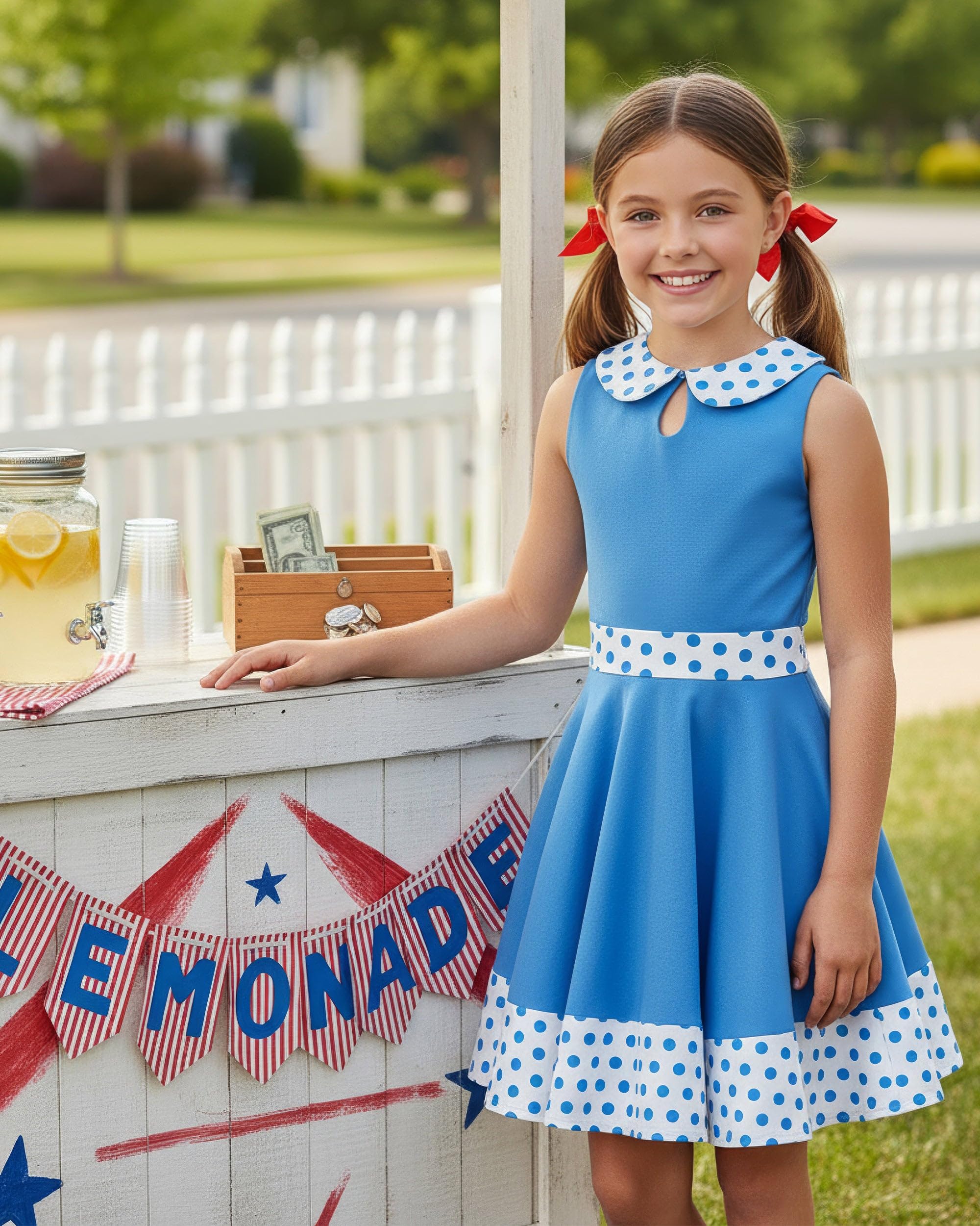 BlackButterfly Kids 'Zoey' Vintage Polka Dot 50's Girls Dress - Image 3