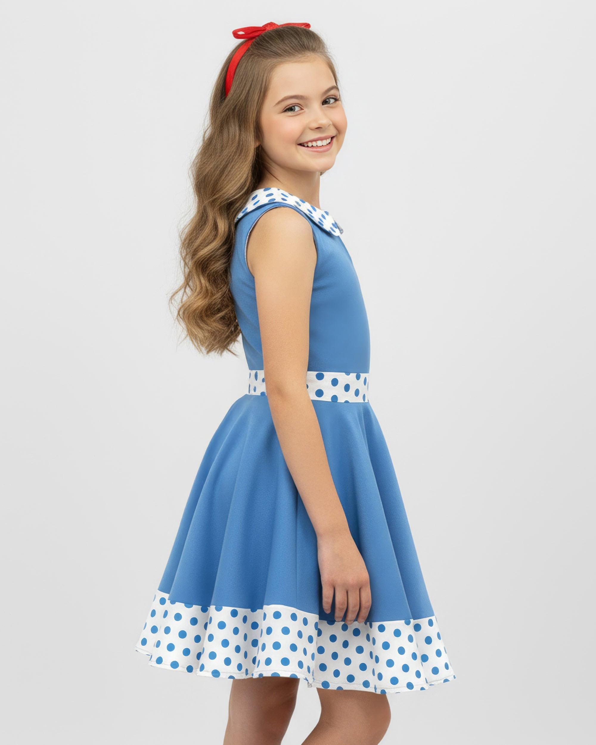 BlackButterfly Kids 'Zoey' Vintage Polka Dot 50's Girls Dress - Image 4