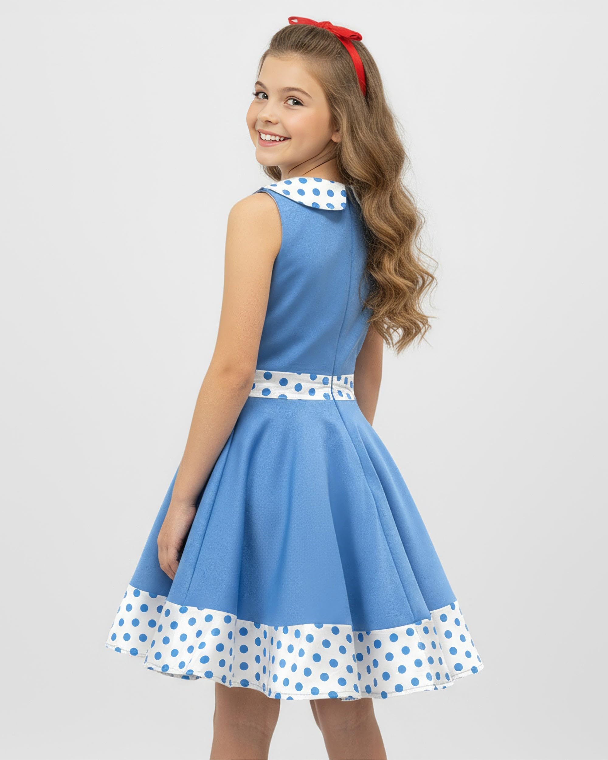 BlackButterfly Kids 'Zoey' Vintage Polka Dot 50's Girls Dress - Image 5