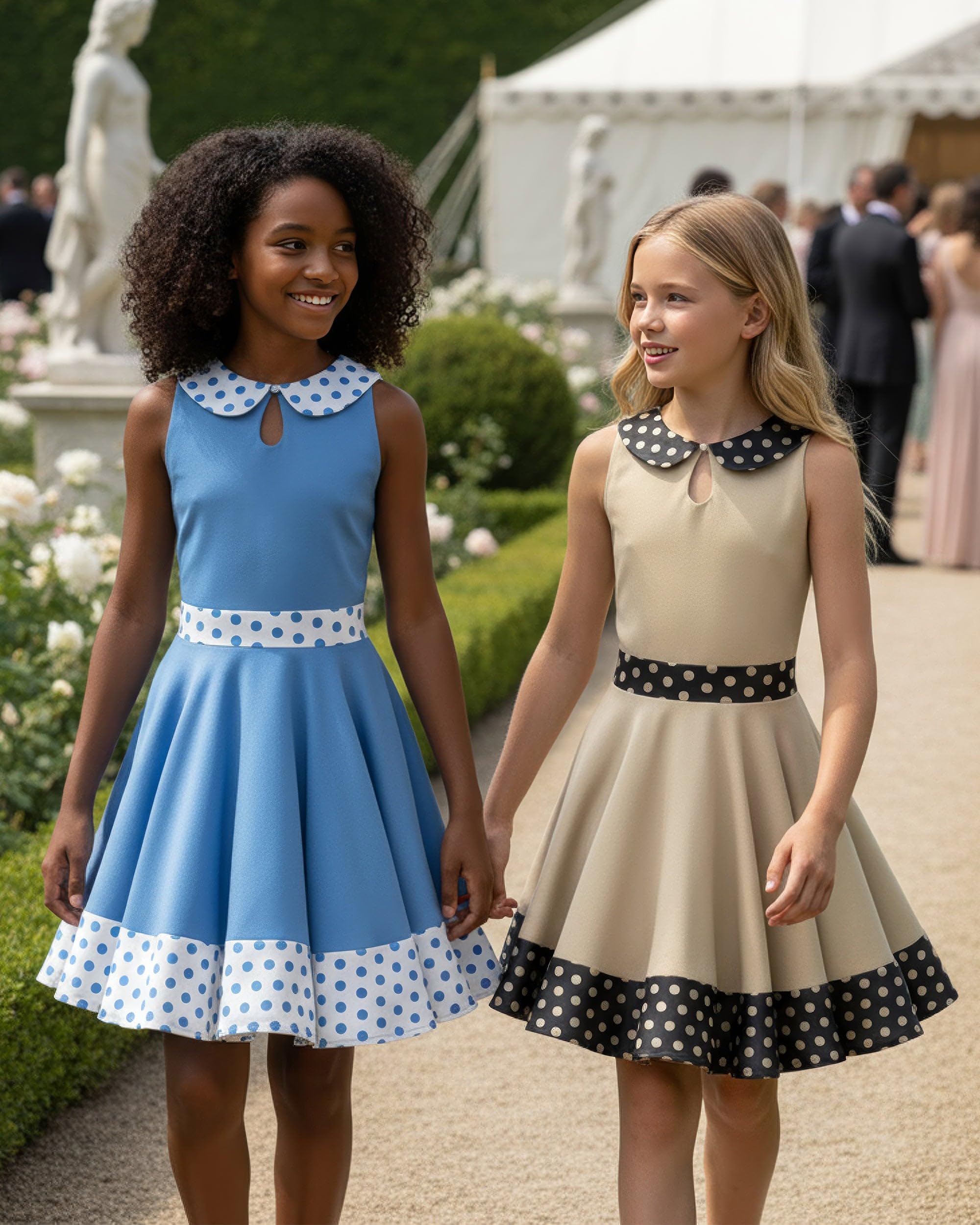 BlackButterfly Kids 'Zoey' Vintage Polka Dot 50's Girls Dress - Image 6