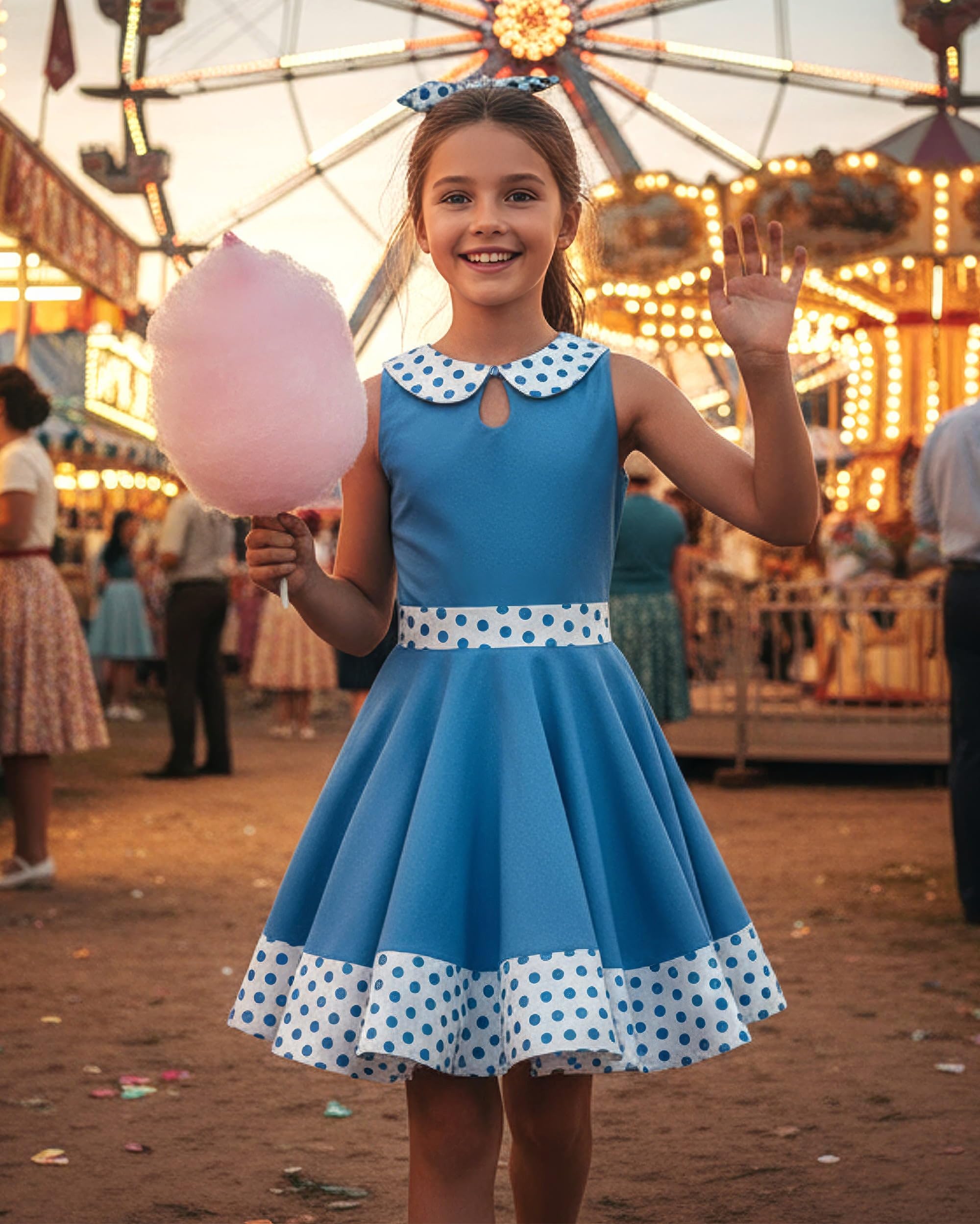 BlackButterfly Kids 'Zoey' Vintage Polka Dot 50's Girls Dress - Image 7