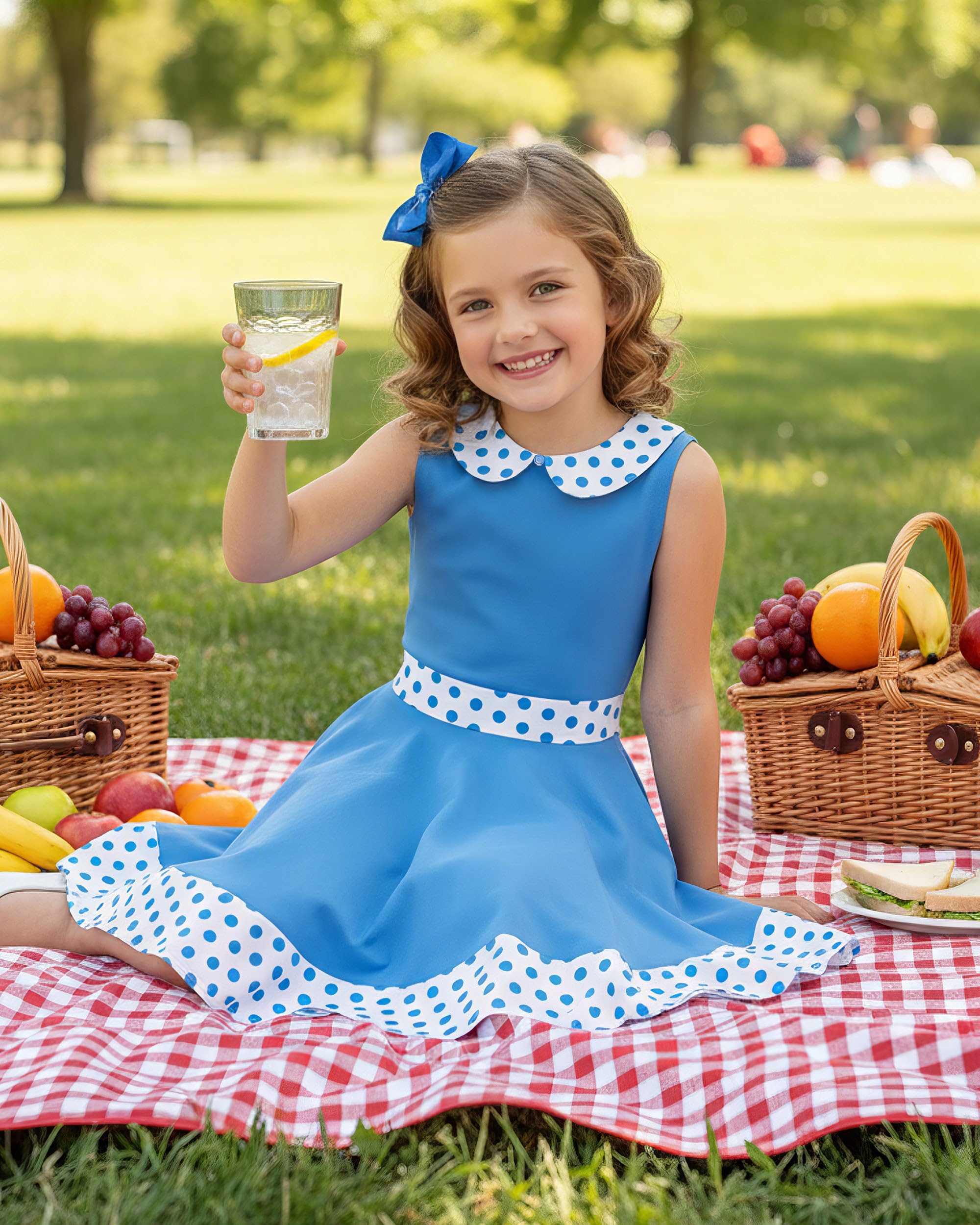 BlackButterfly Kids 'Zoey' Vintage Polka Dot 50's Girls Dress - Image 8