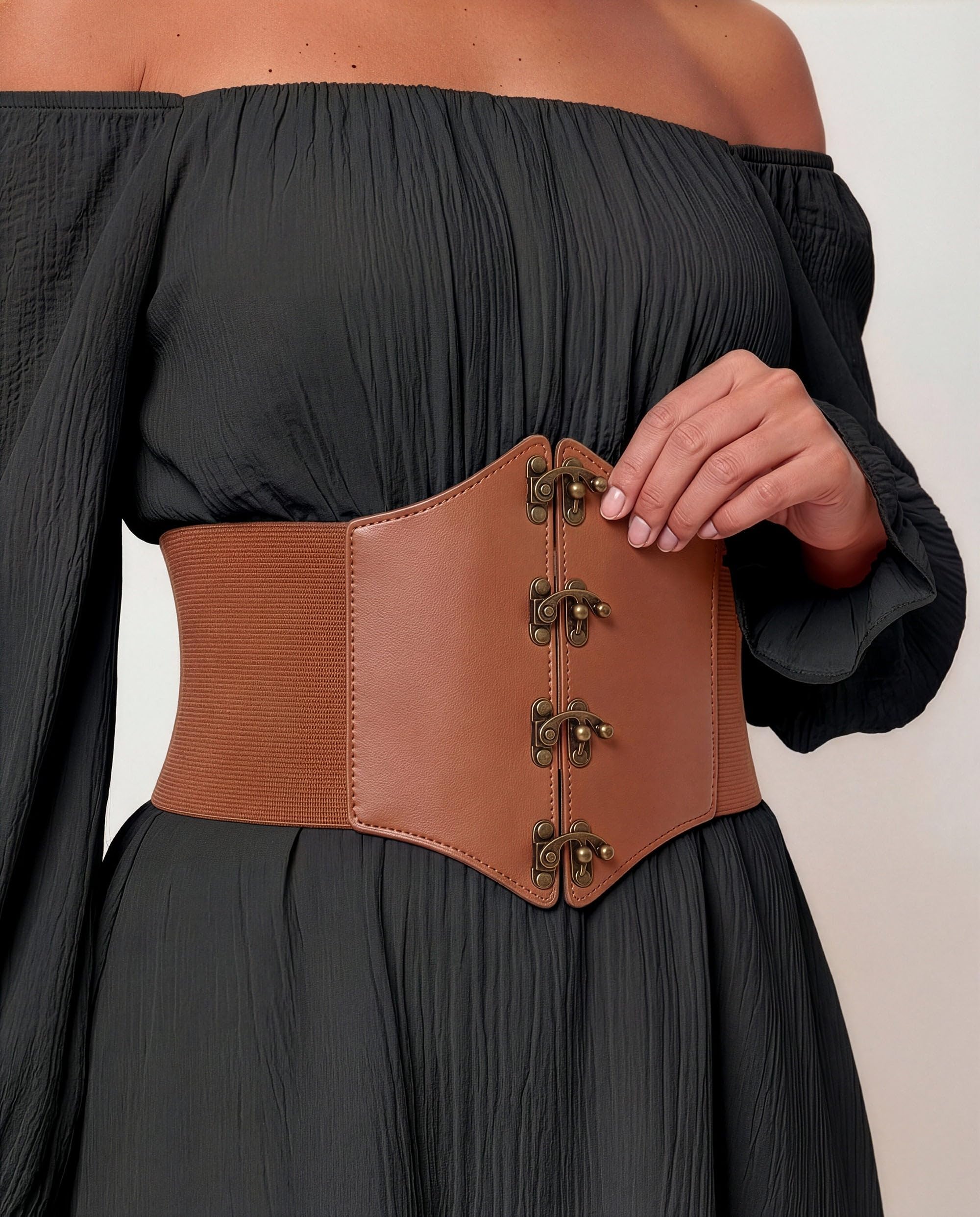 BlackButterfly Pirate Cosplay Elastic Halloween Waist Rivets Waspie Corset Belt - Image 4