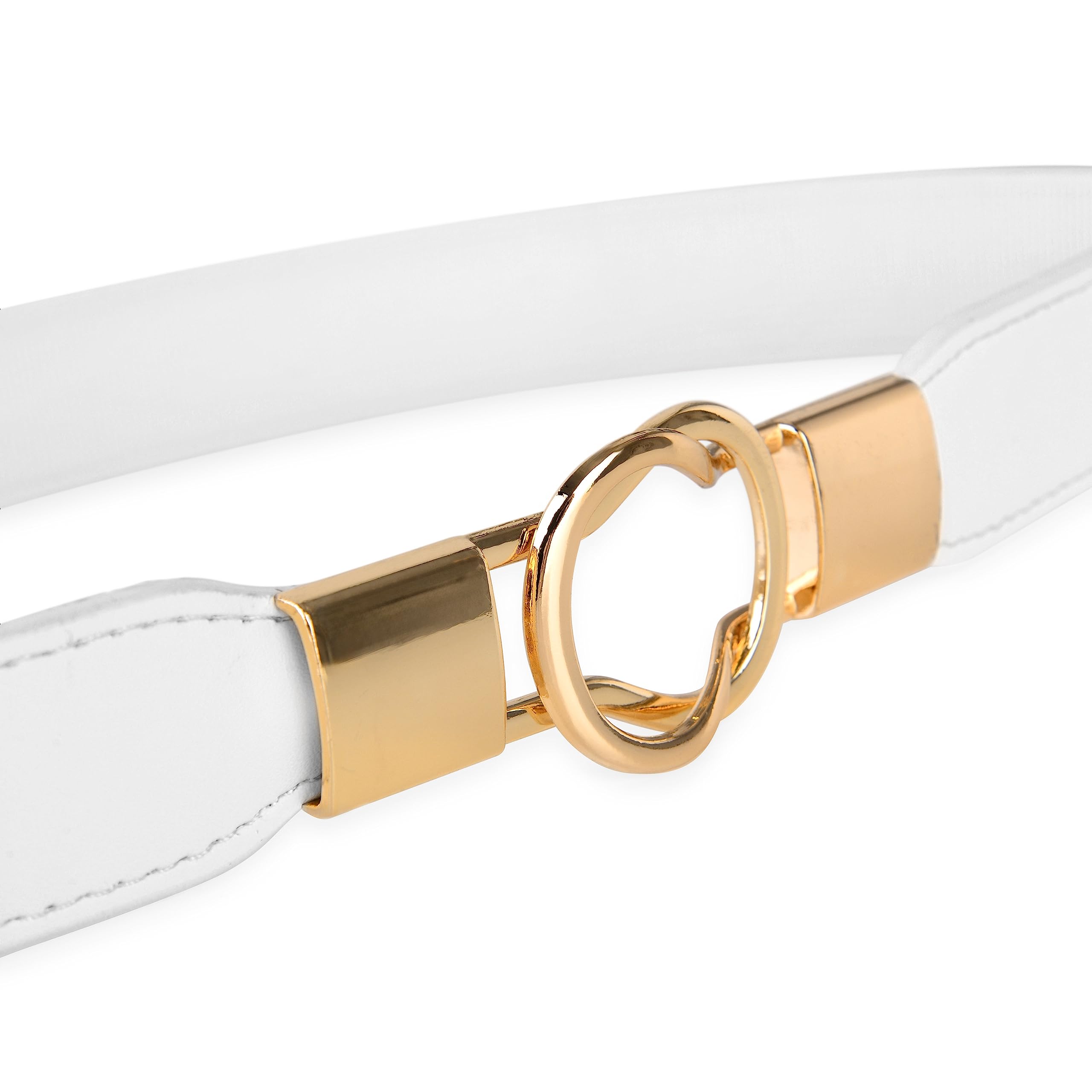 BlackButterfly Retro Elastic Round Metal Buckle Skinny Waist Waspie Belt - Image 3