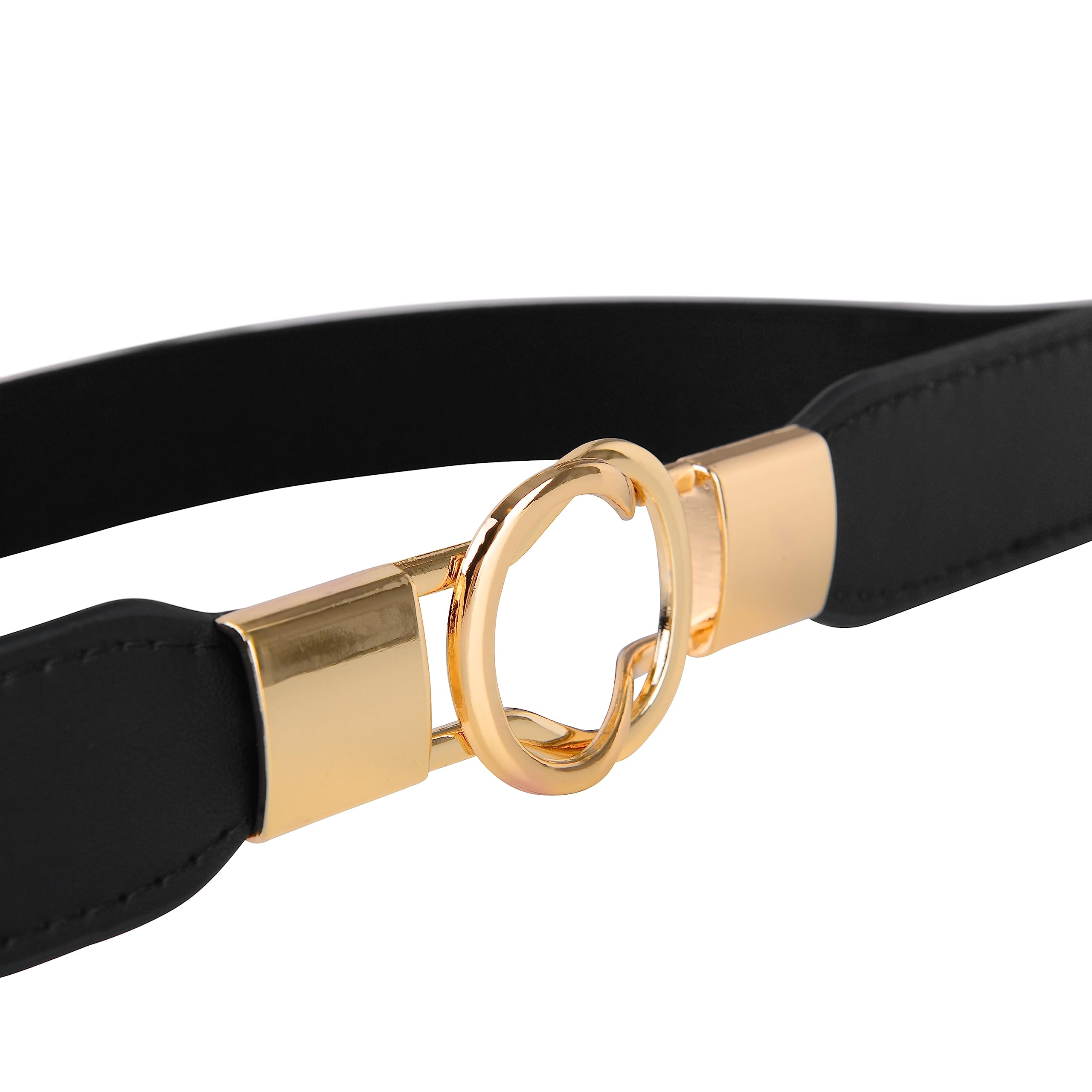 BlackButterfly Retro Elastic Round Metal Buckle Skinny Waist Waspie Belt - Image 3