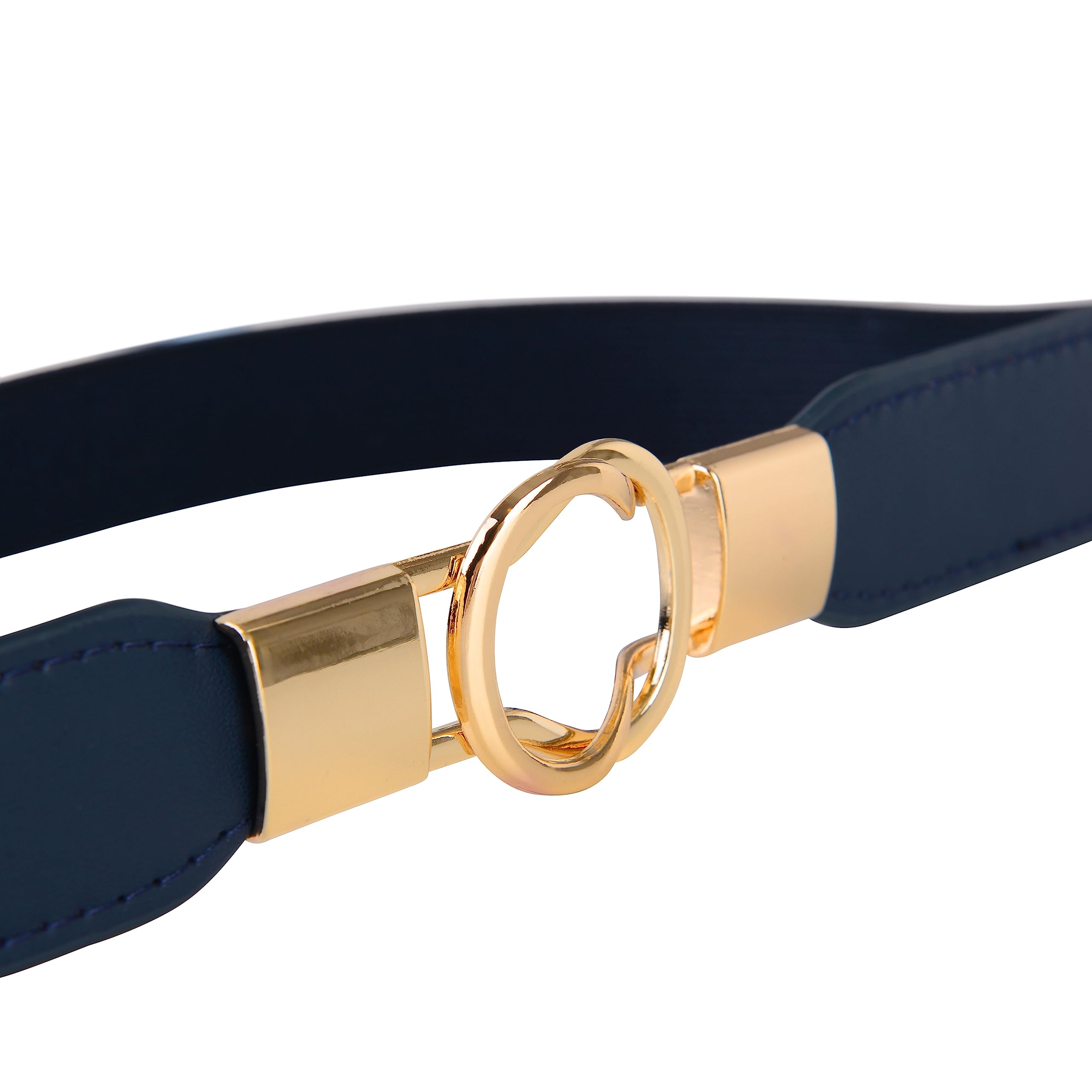 BlackButterfly Retro Elastic Round Metal Buckle Skinny Waist Waspie Belt - Image 3