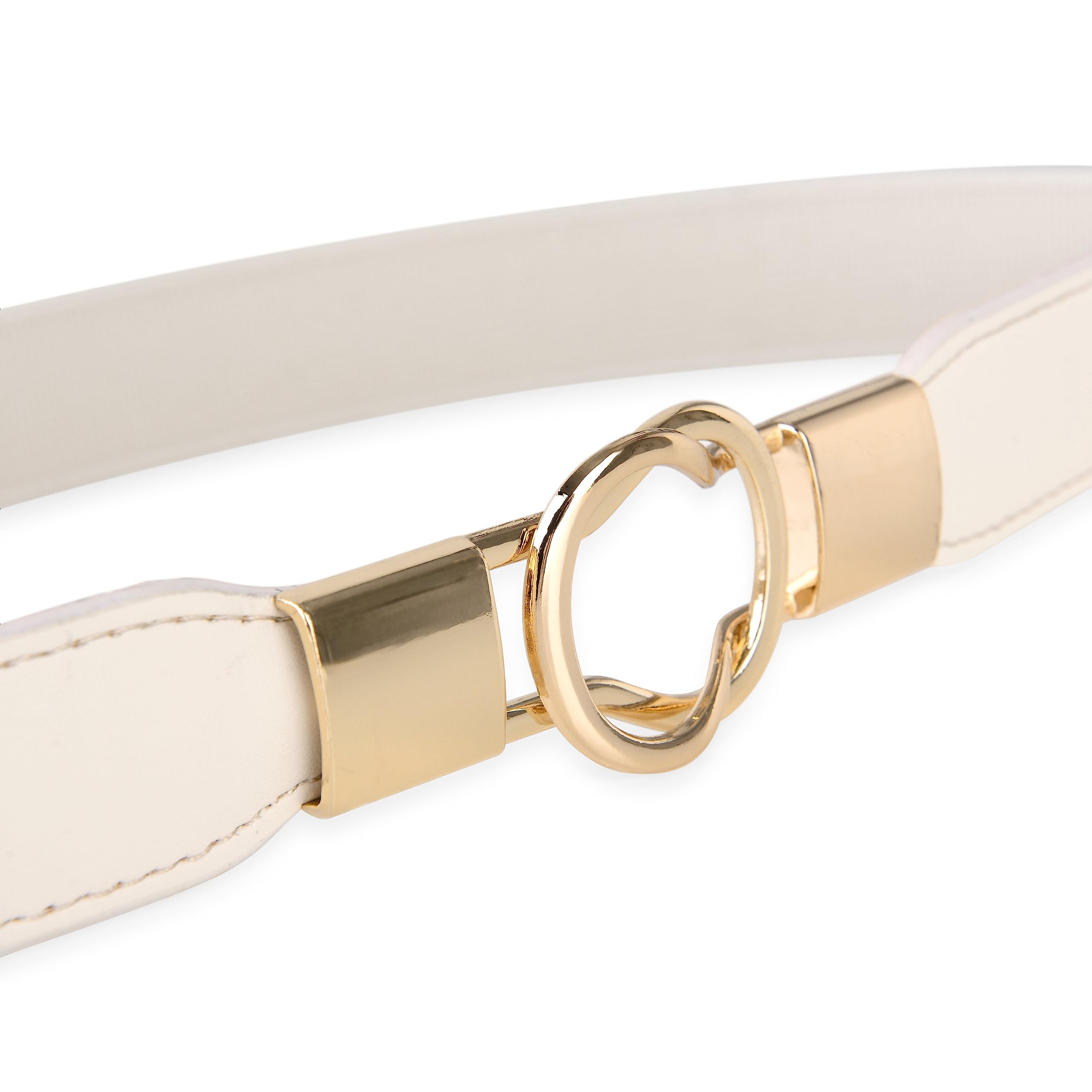 BlackButterfly Retro Elastic Round Metal Buckle Skinny Waist Waspie Belt - Image 3