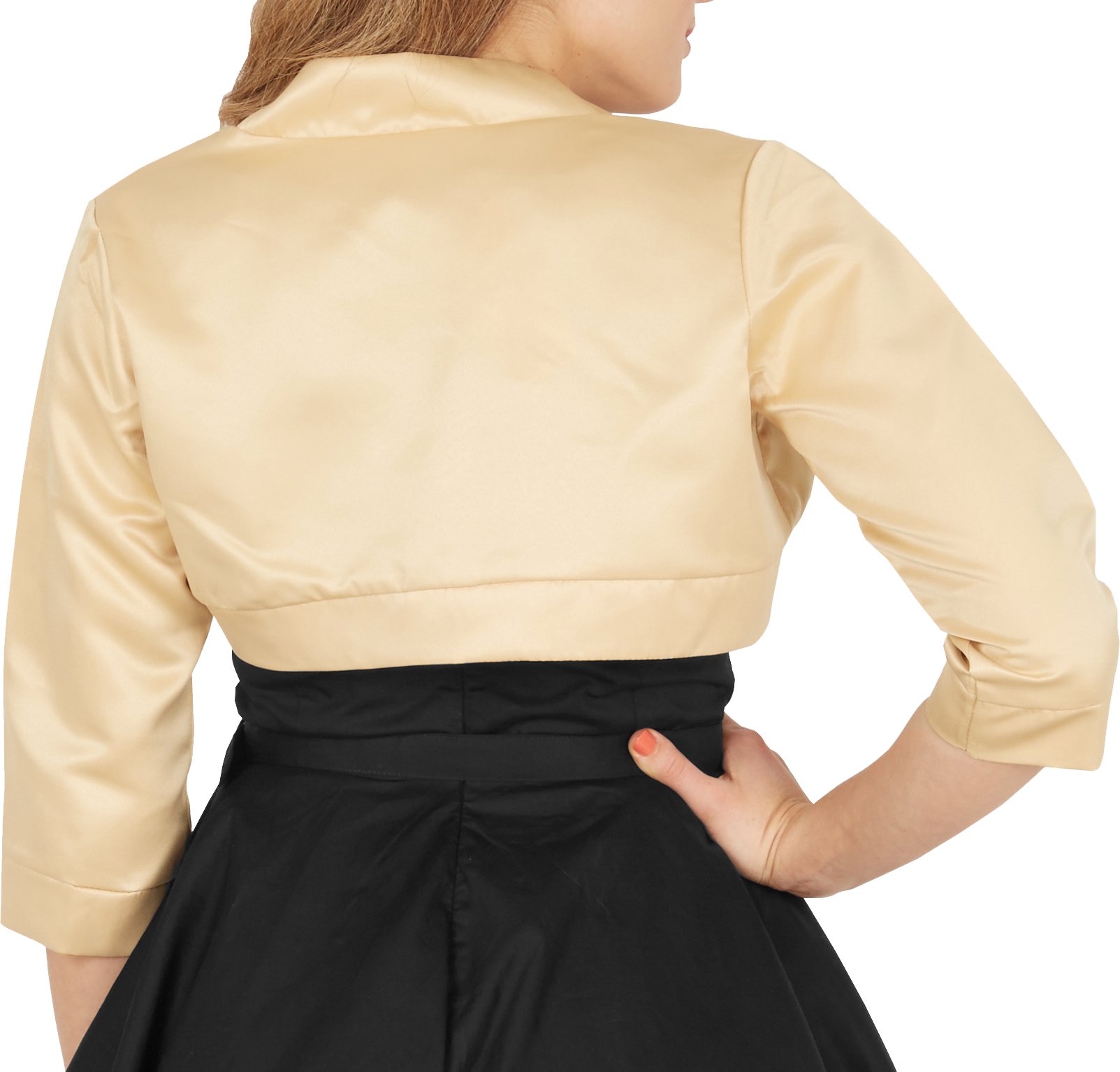 BlackButterfly Satin Bolero Shrug - Half Sleeve - Image 3
