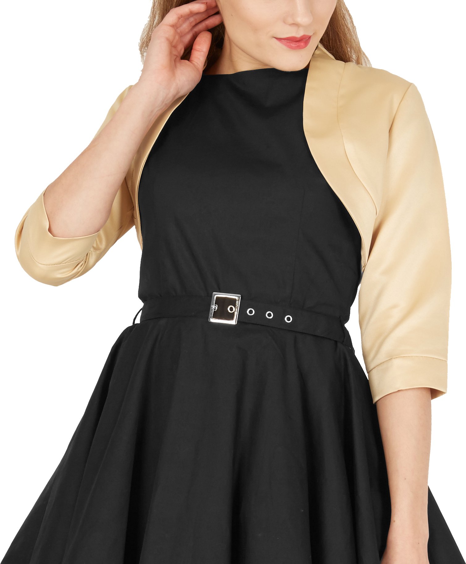BlackButterfly Satin Bolero Shrug - Half Sleeve - Image 4