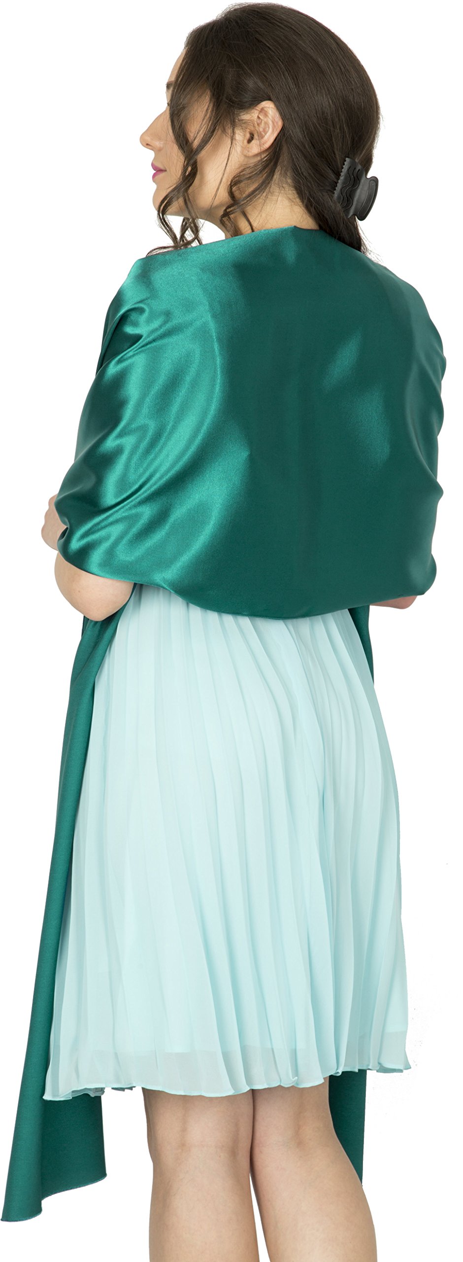 BlackButterfly Satin Shawl Bridesmaid Wedding Wrap Scarf - Image 3