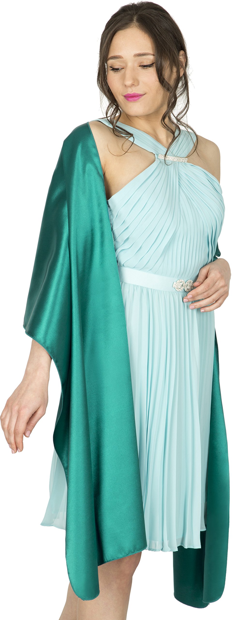 BlackButterfly Satin Shawl Bridesmaid Wedding Wrap Scarf - Image 5