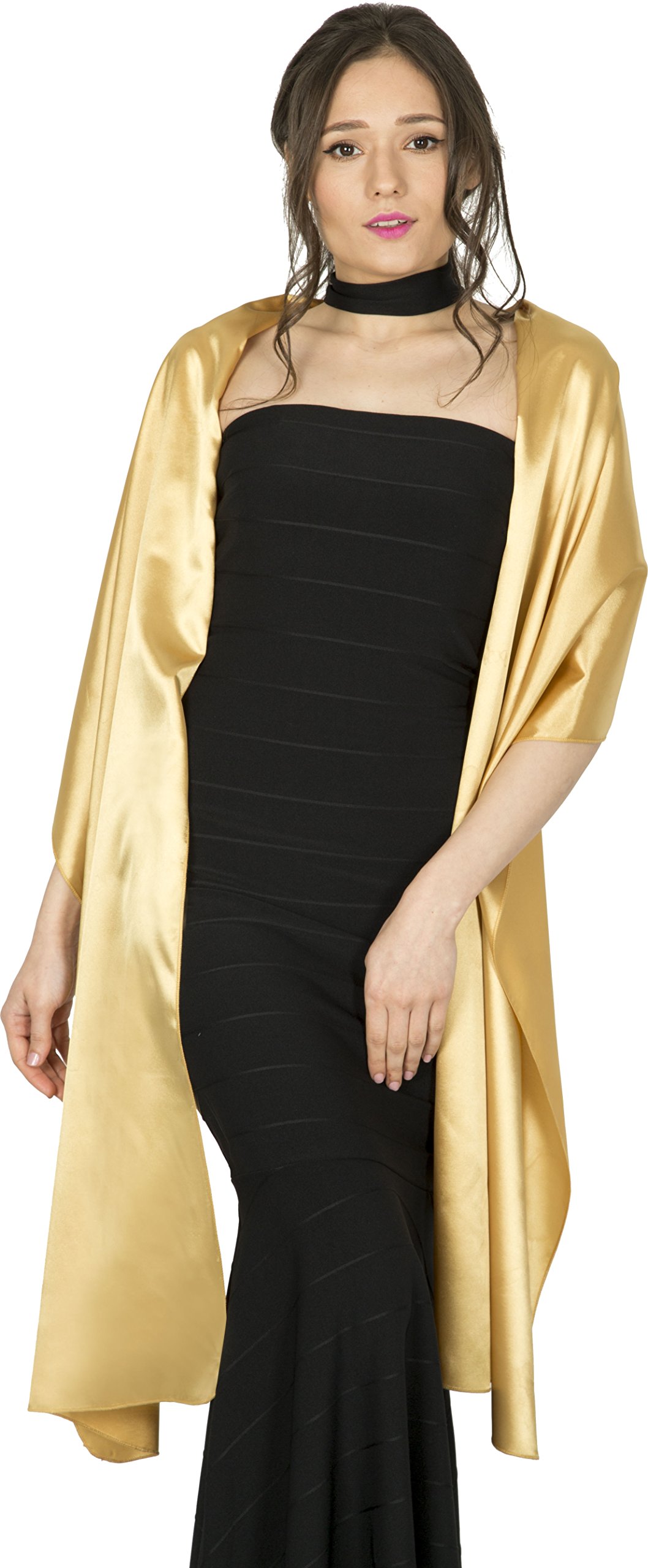 BlackButterfly Satin Shawl Bridesmaid Wedding Wrap Scarf - Image 4