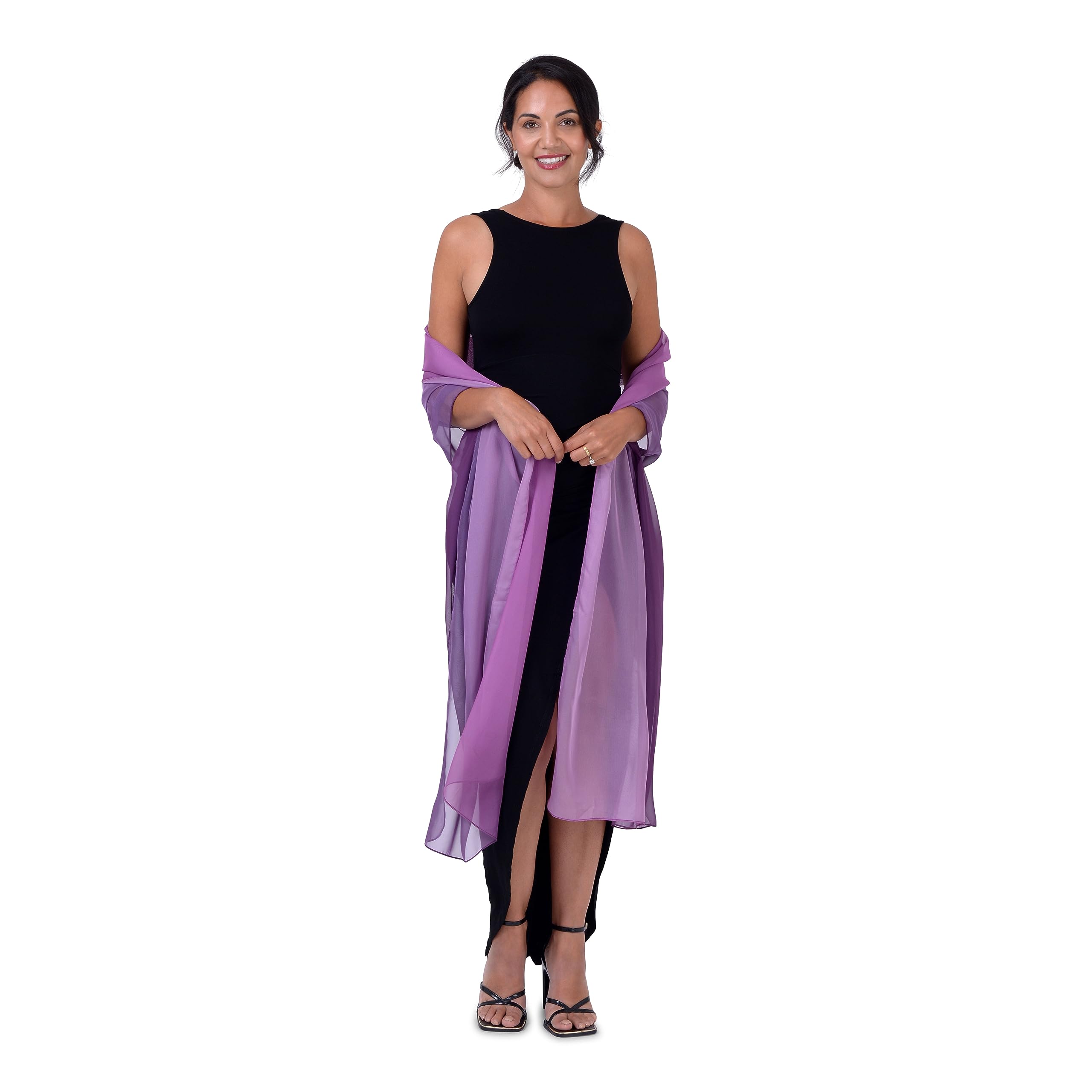 BlackButterfly Satin Silky Bridal Wedding Party Evening Shawl Pashmina Wrap - Image 2