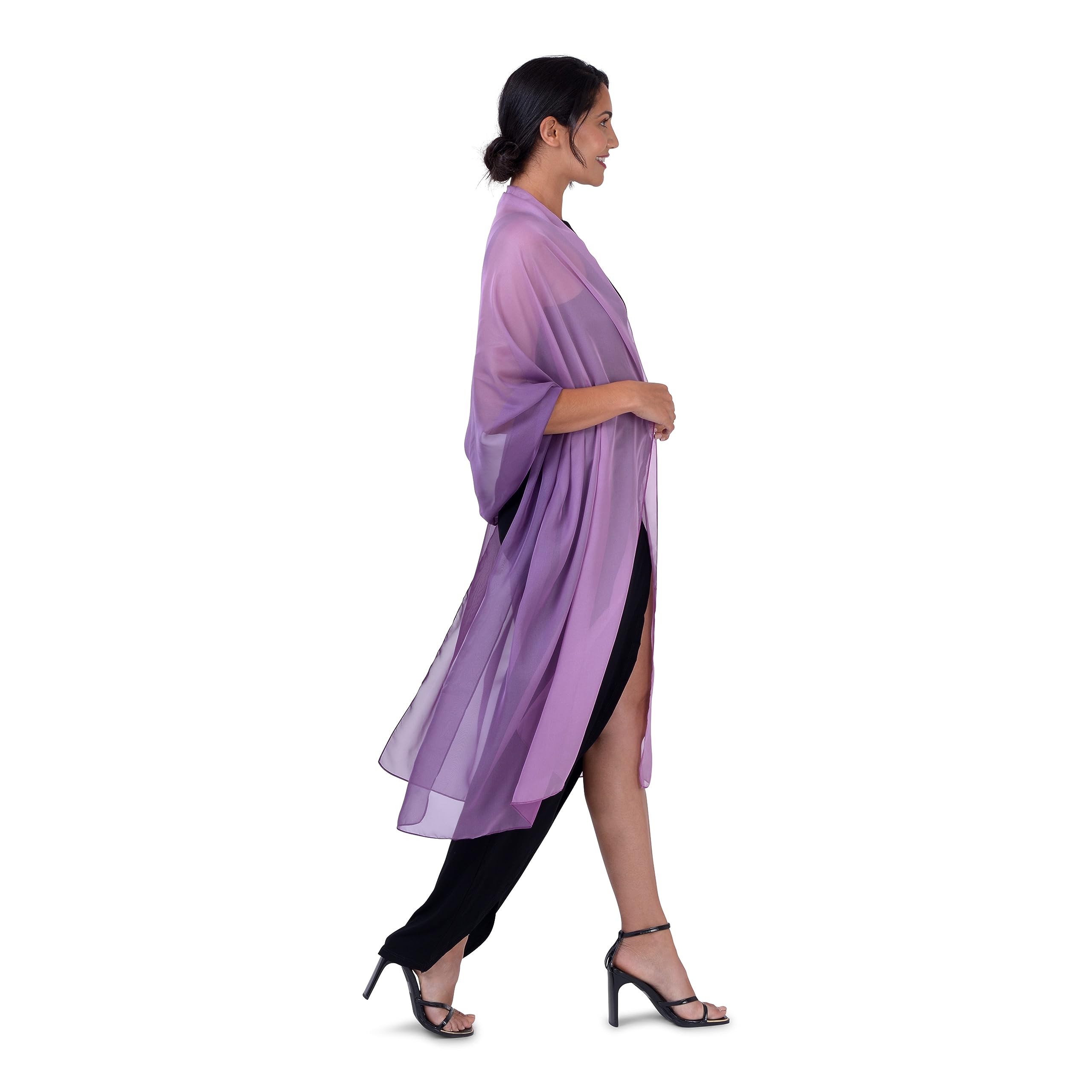BlackButterfly Satin Silky Bridal Wedding Party Evening Shawl Pashmina Wrap - Image 4
