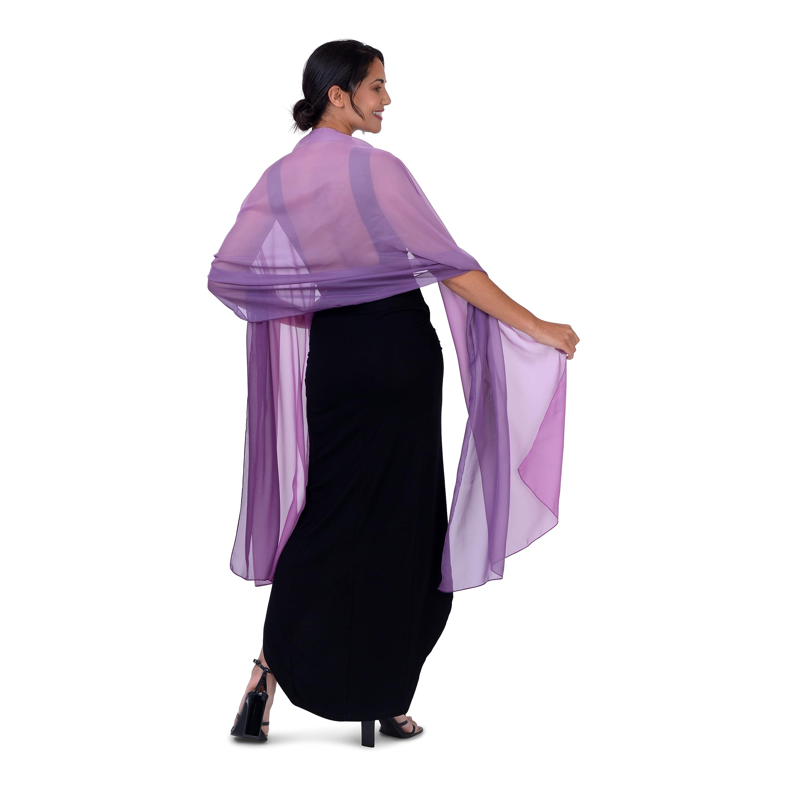 BlackButterfly Satin Silky Bridal Wedding Party Evening Shawl Pashmina Wrap - Image 5