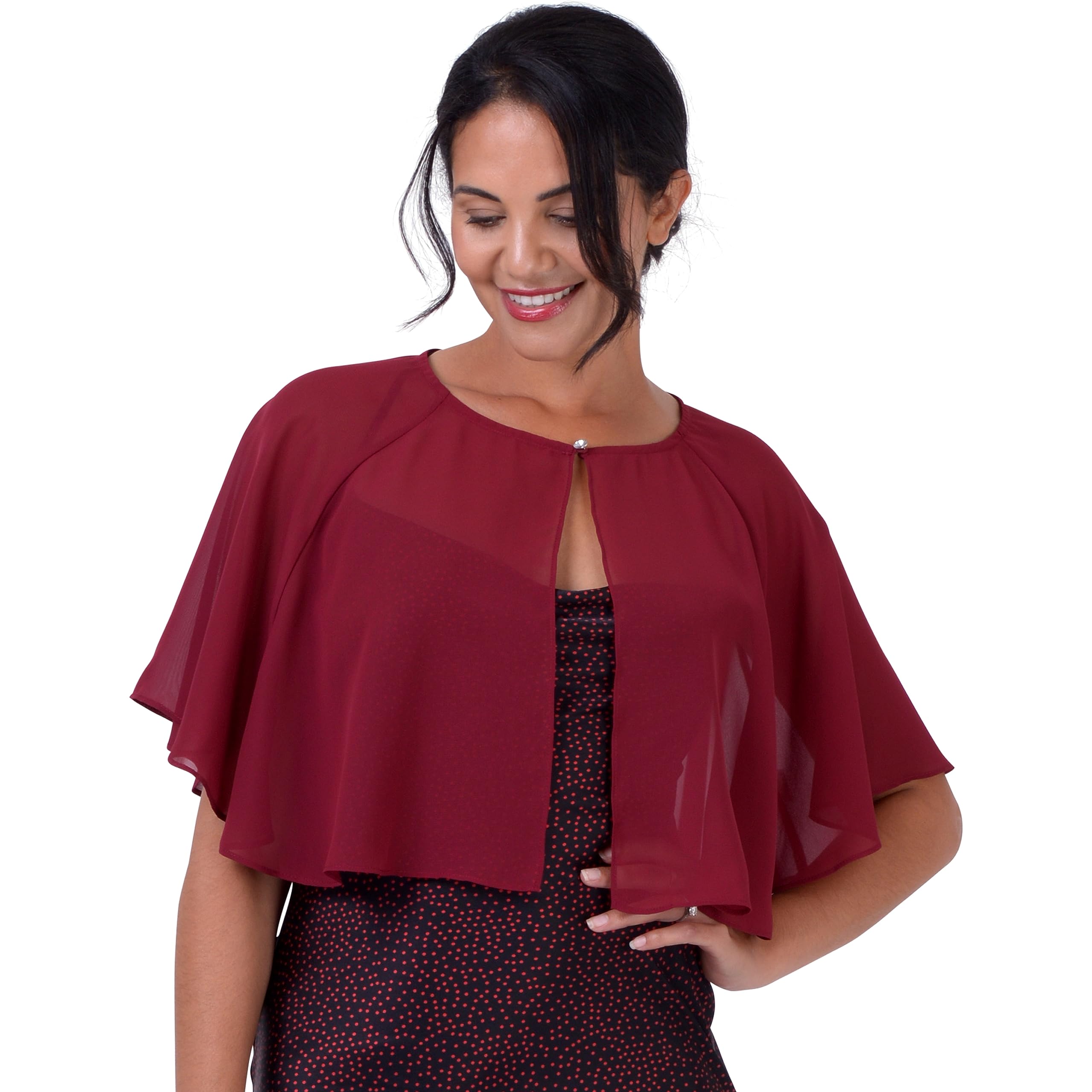 BlackButterfly Soft Wedding Wrap Evening Sheer Chiffon Cover Up Cape Shawl - Image 4