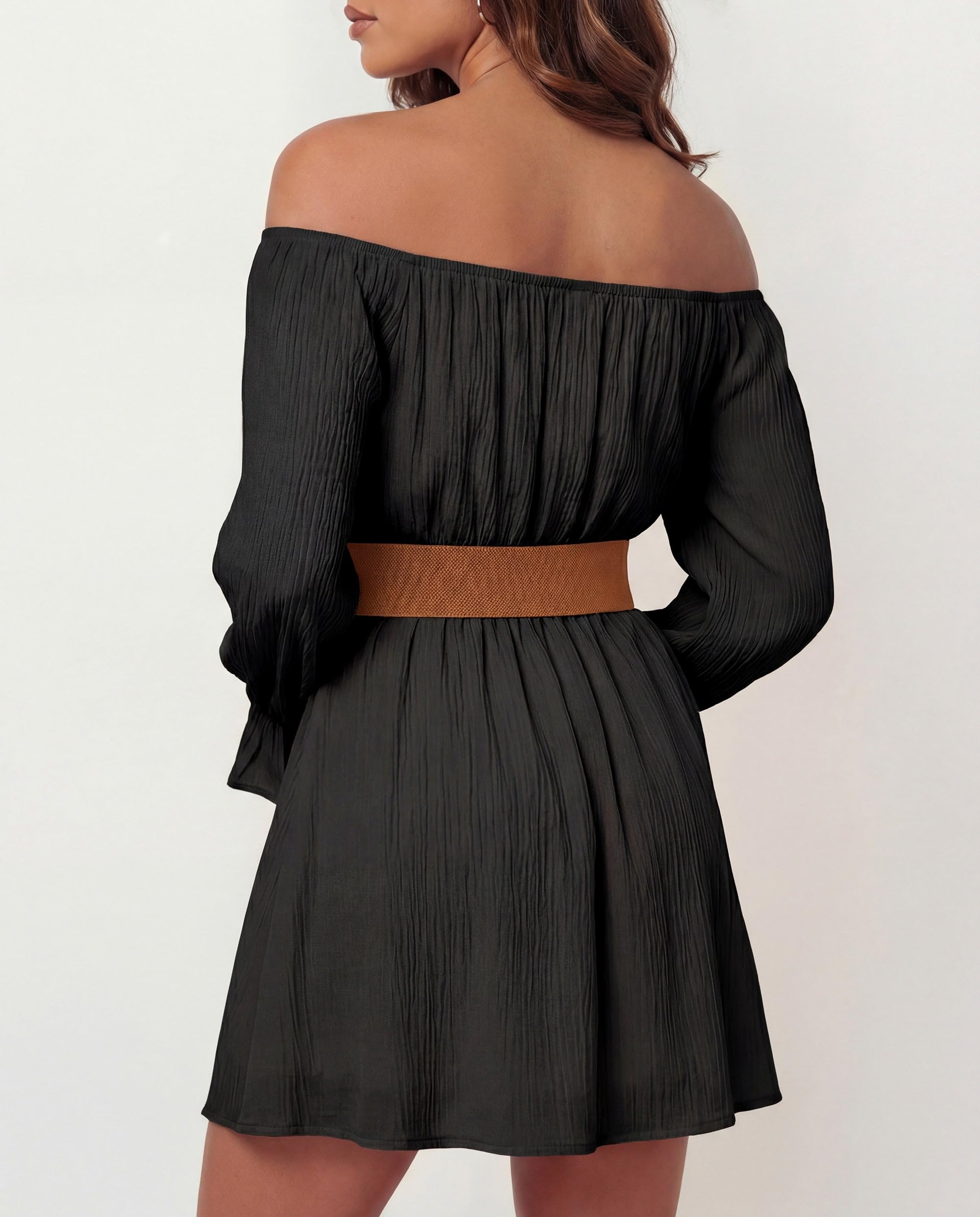 BlackButterfly Wide Elastic Cinch Stretch Waistband Retro Gold Heart Buckle Waist Belt - Image 3