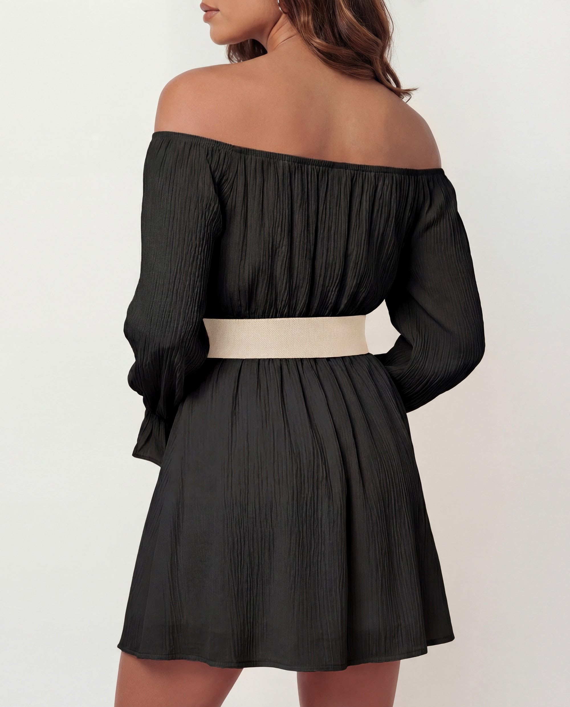 BlackButterfly Wide Elastic Cinch Stretch Waistband Retro Gold Medusa Buckle Waist Belt - Image 3